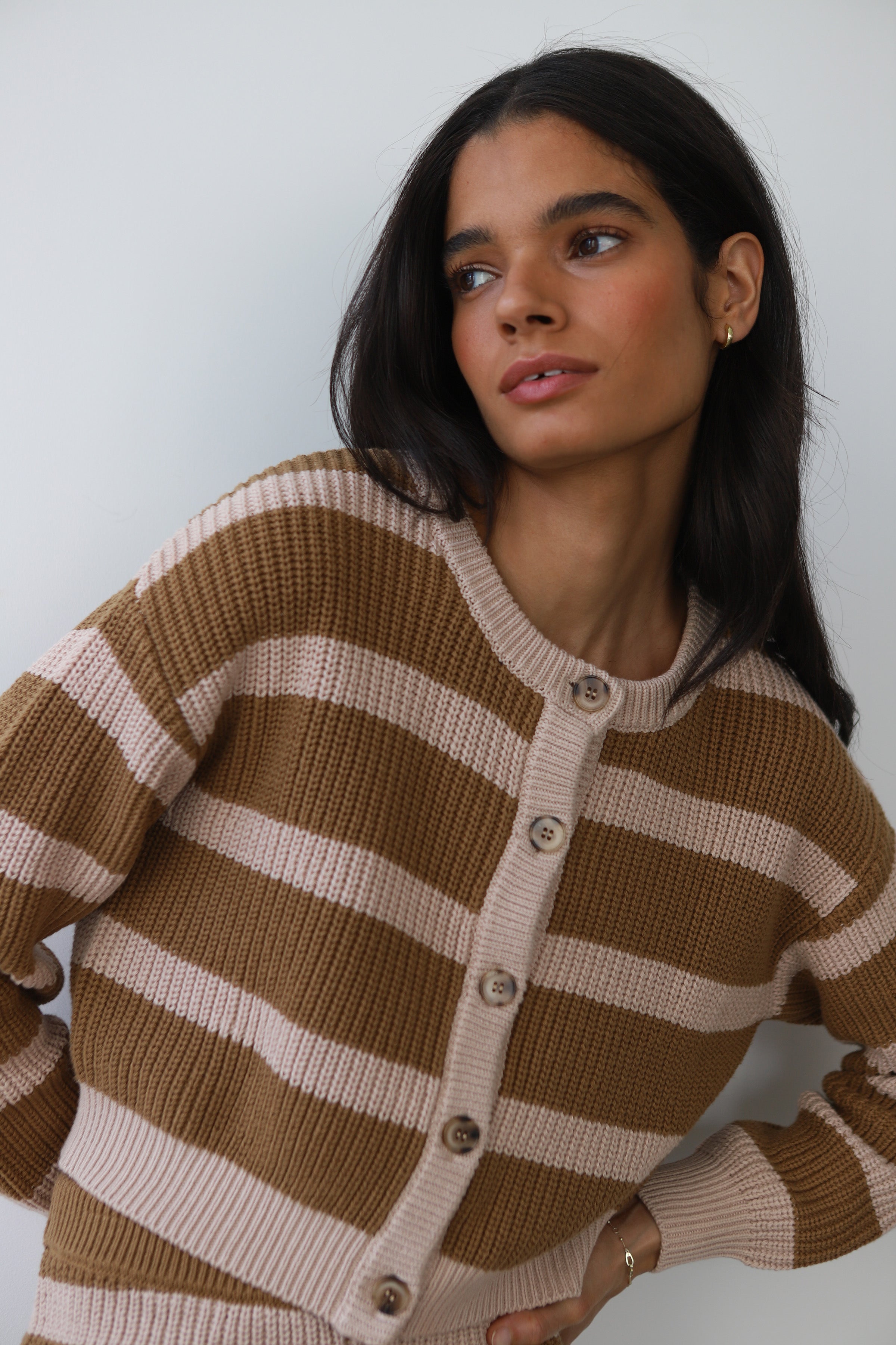 Fiona Cardigan - Ginger Root Stripe