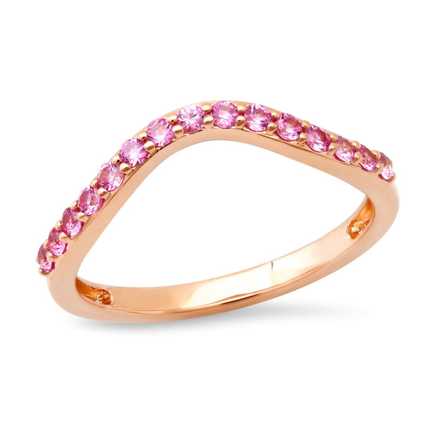 Pink Sapphire Contour Ring