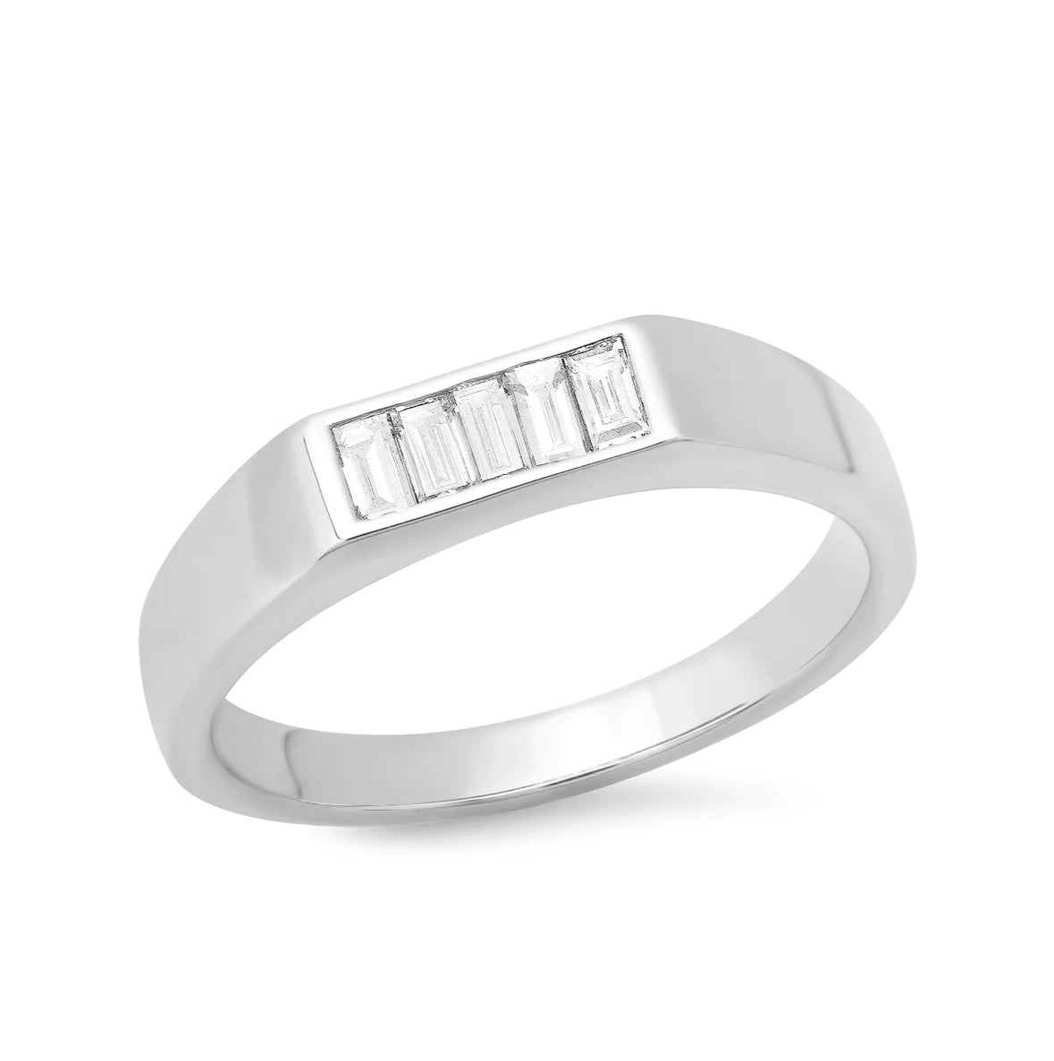 Diamond Baguette Staple Ring