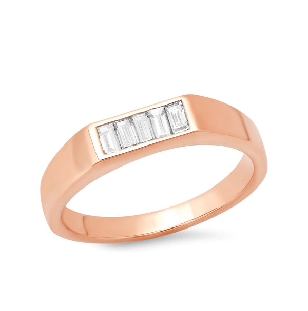 Diamond Baguette Staple Ring