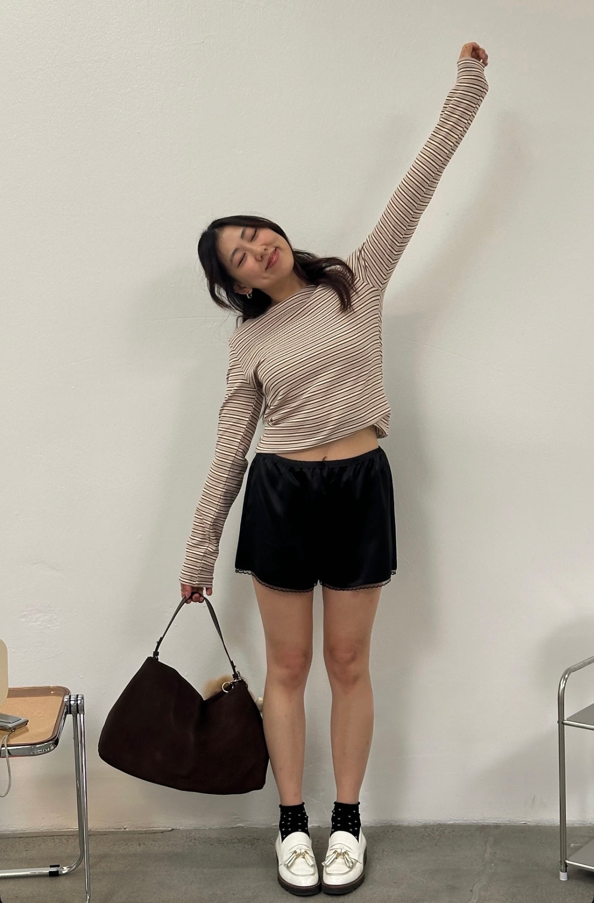 Loren Satin Shorts in Black