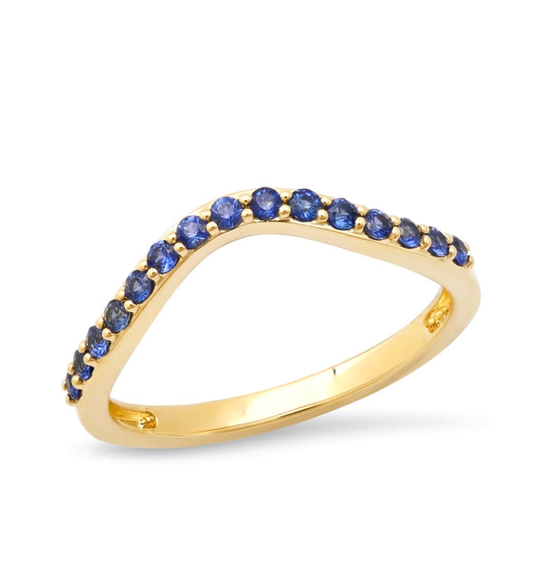 Blue Sapphire Contour Ring