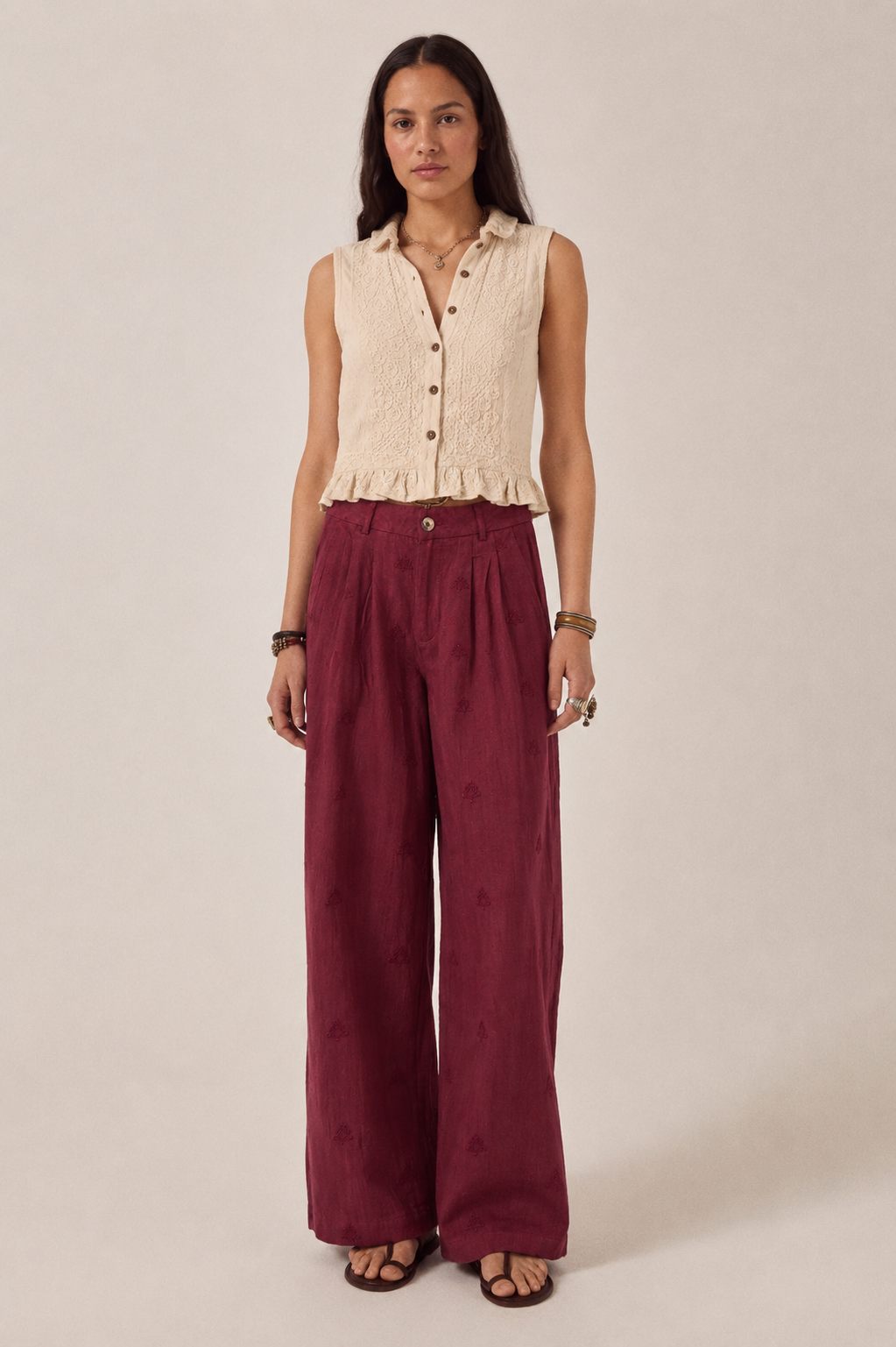 Otto Pant in Burgundy
