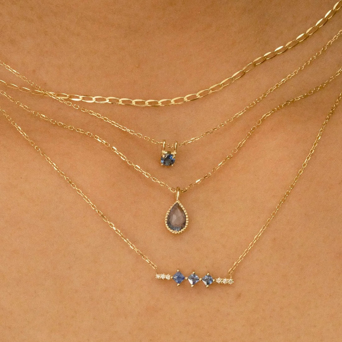 Blue Sapphire Lento Necklace
