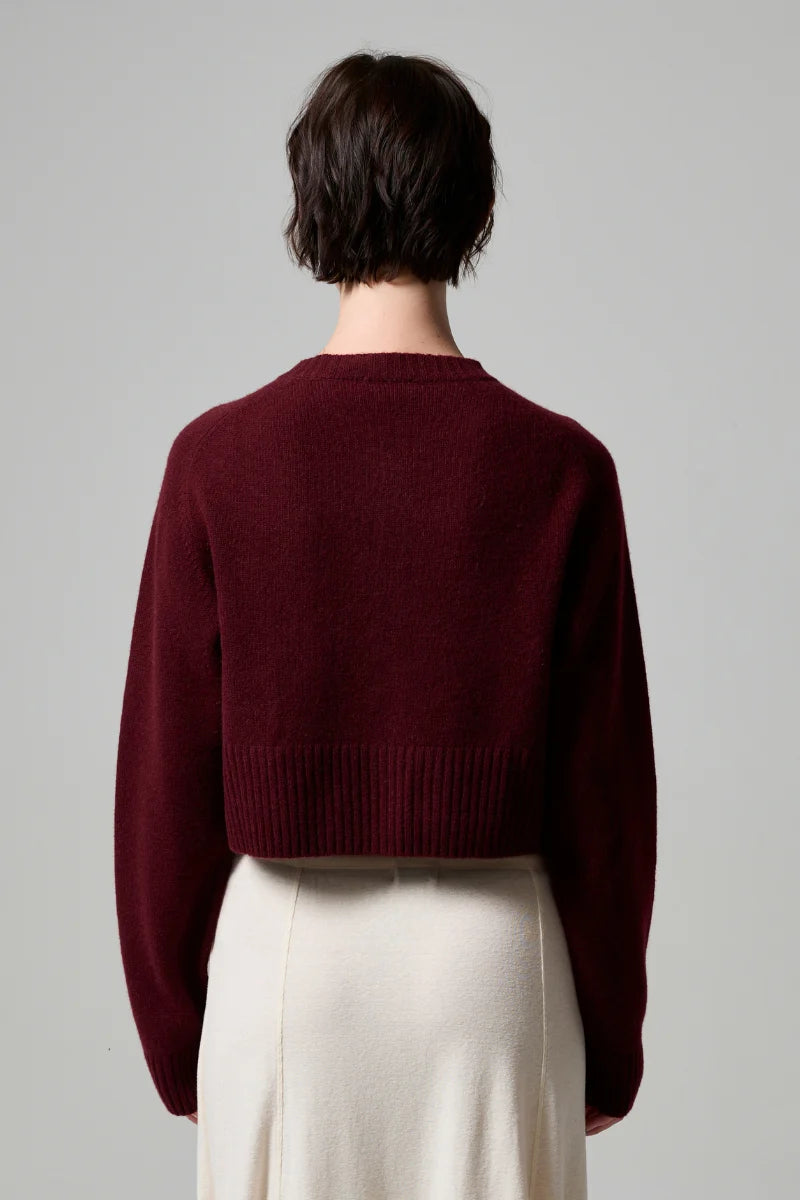 Eddie Zip Up Cardigan in Currant