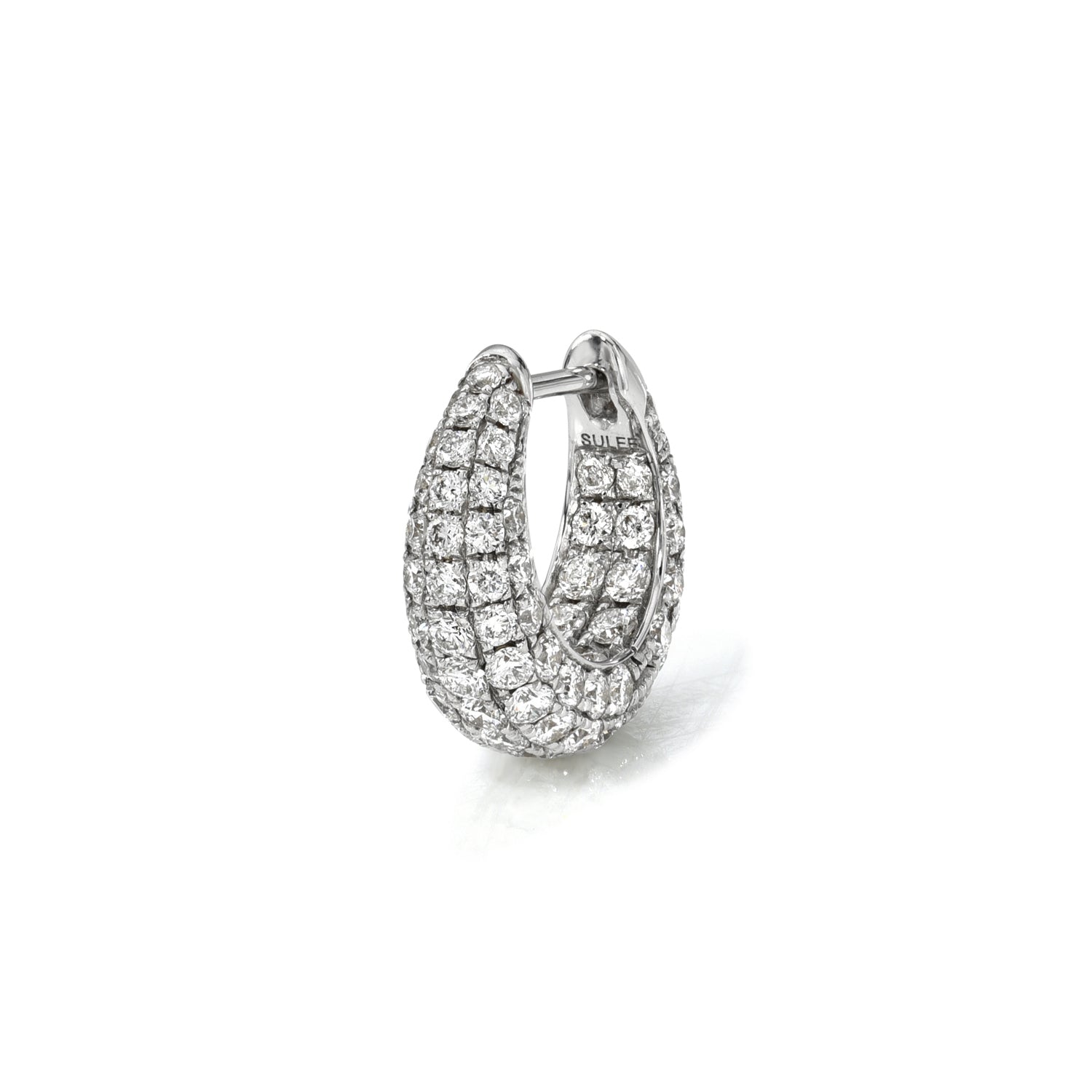 TAPERED PAVE DIAMOND ENCRUSTED HOOP