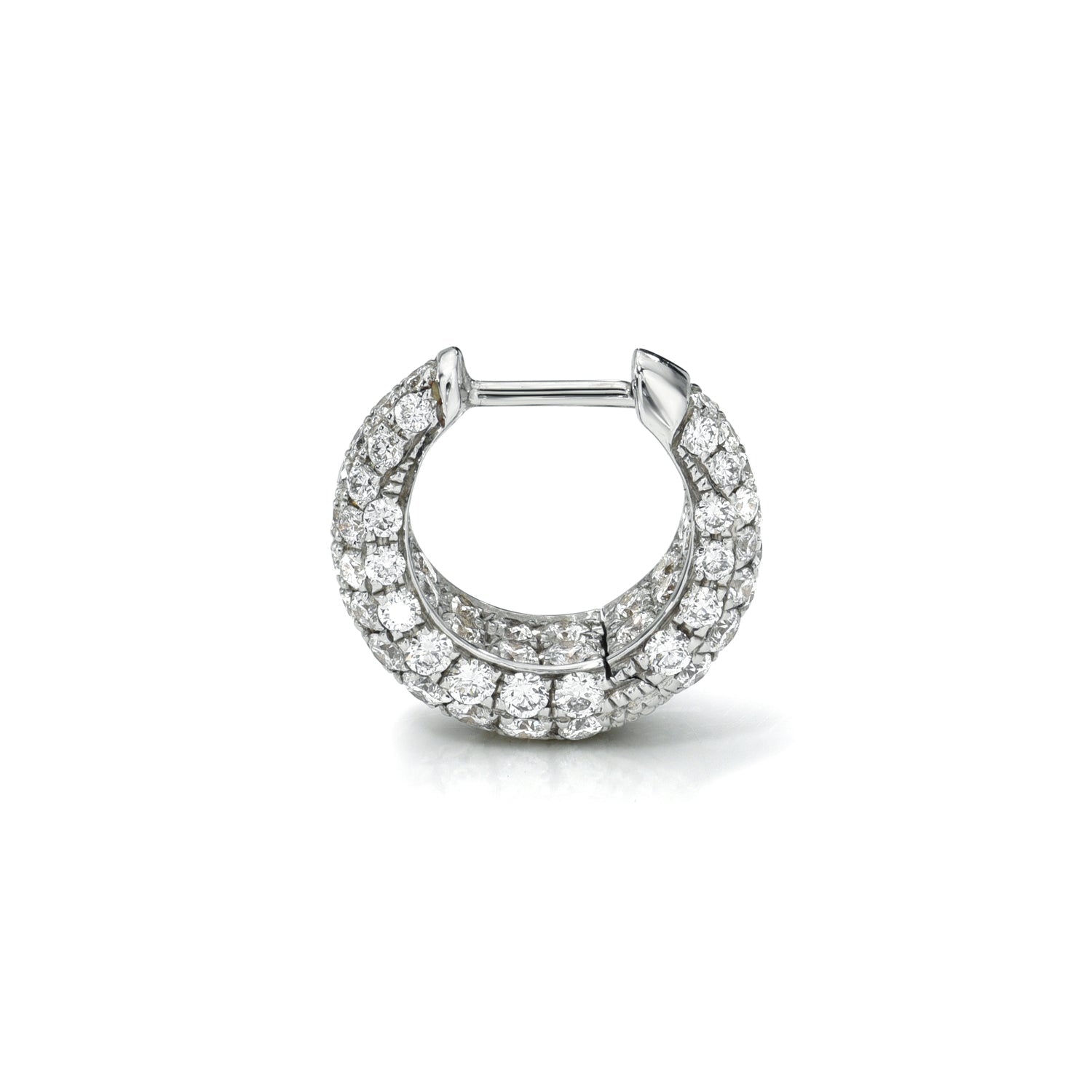 TAPERED PAVE DIAMOND ENCRUSTED HOOP
