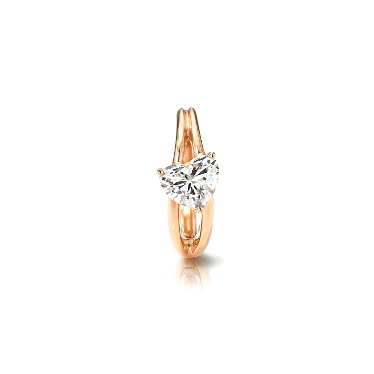 DIAGONAL HEART DIAMOND HOOP