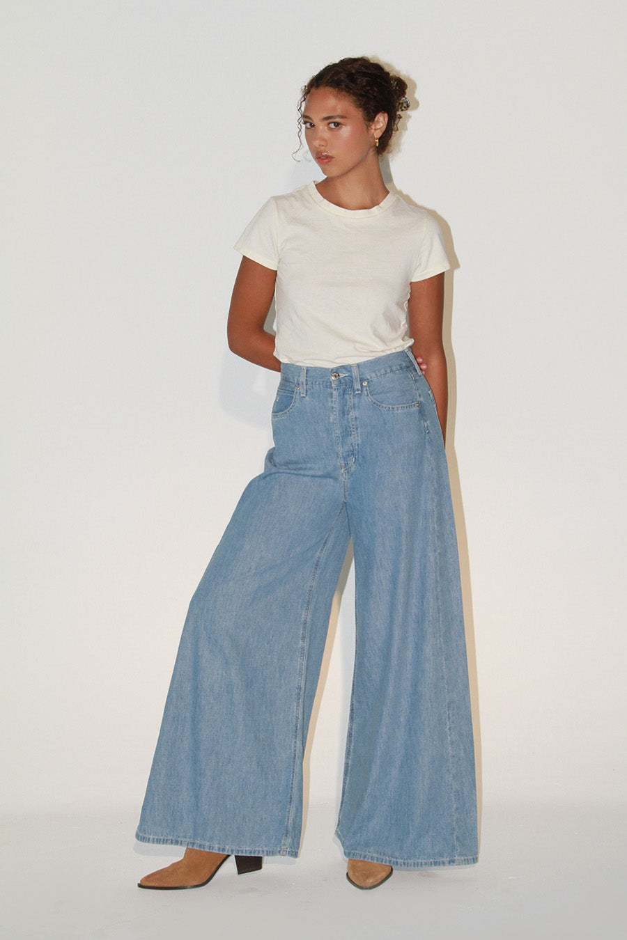 Lauren Wide Leg Pant - Sky Blue