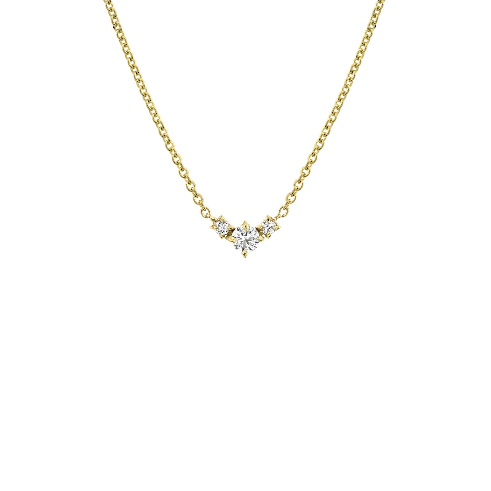 Eclat Triple Diamond v Necklace