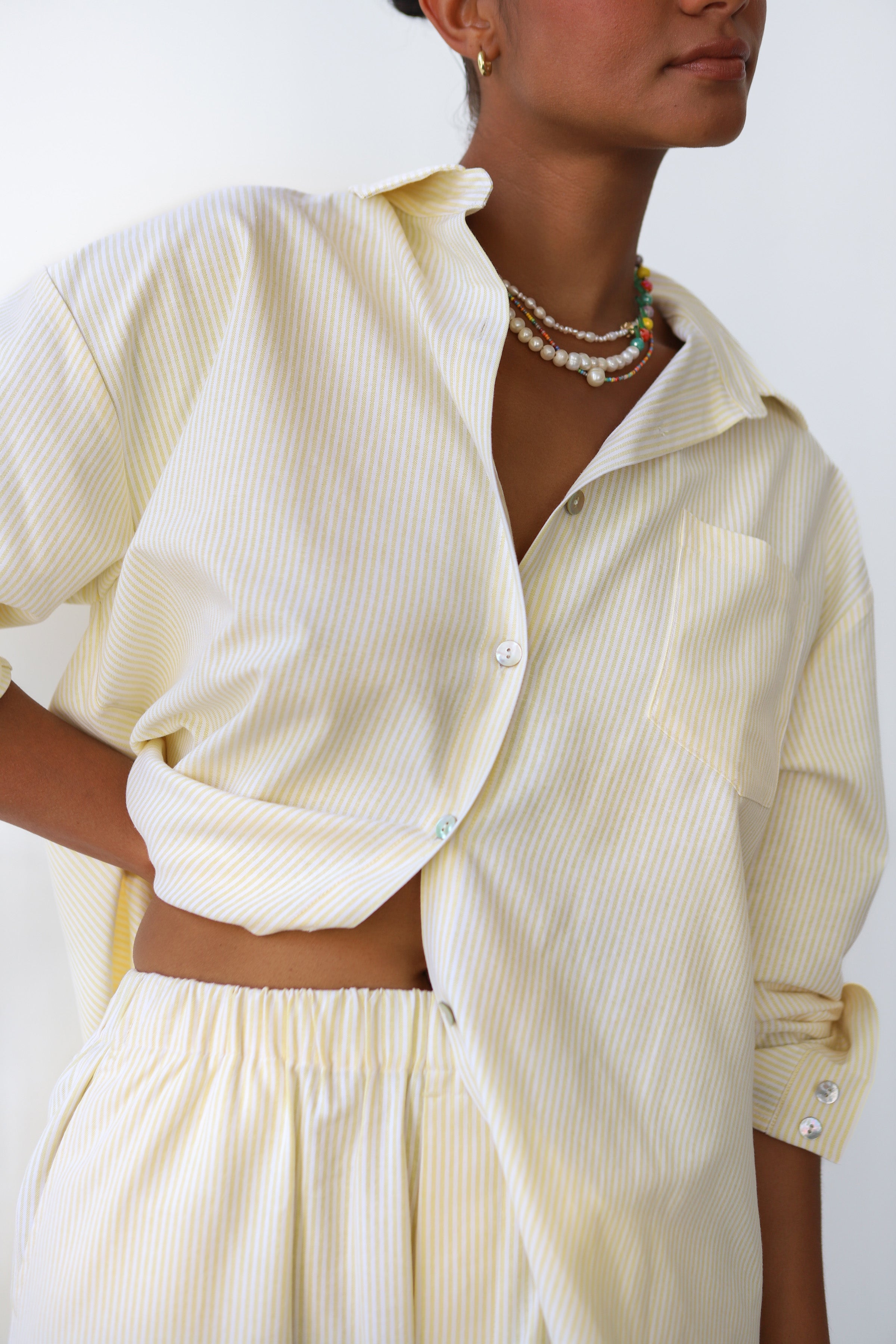 The Pinstripe Button Down - Butter