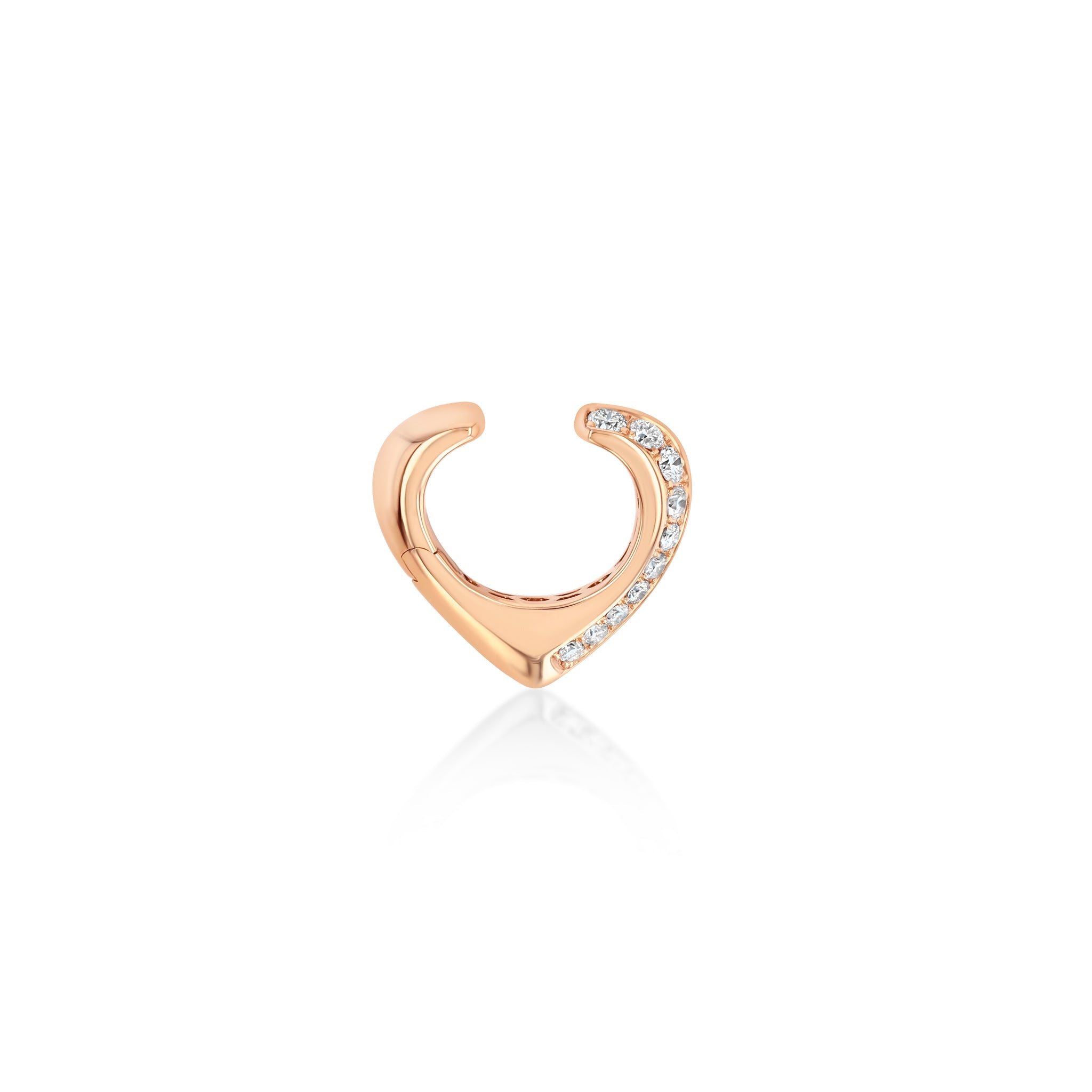 Pave Heart Shaped Ear Cuff