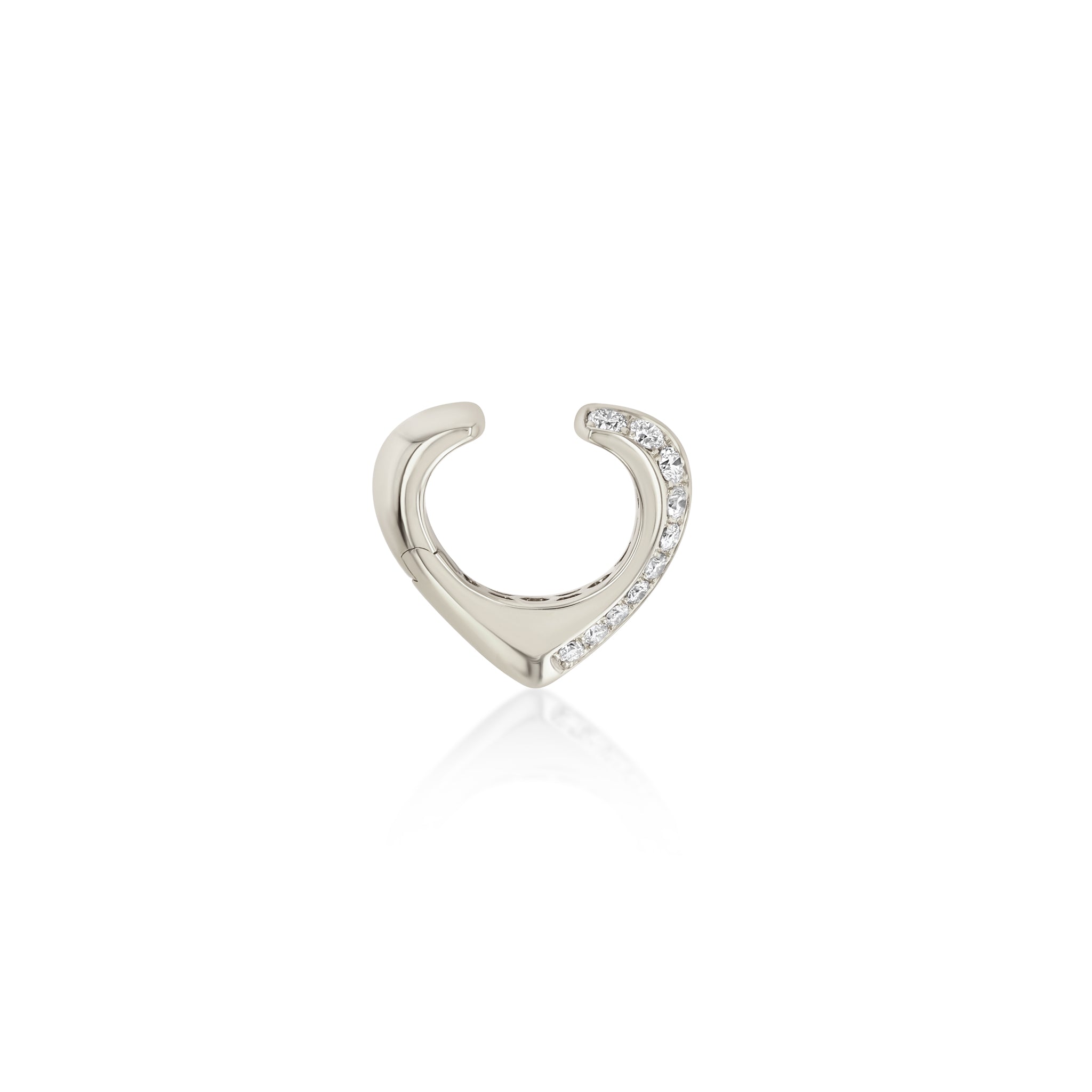 Pave Heart Shaped Ear Cuff