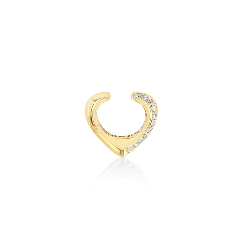 Pave Heart Shaped Ear Cuff