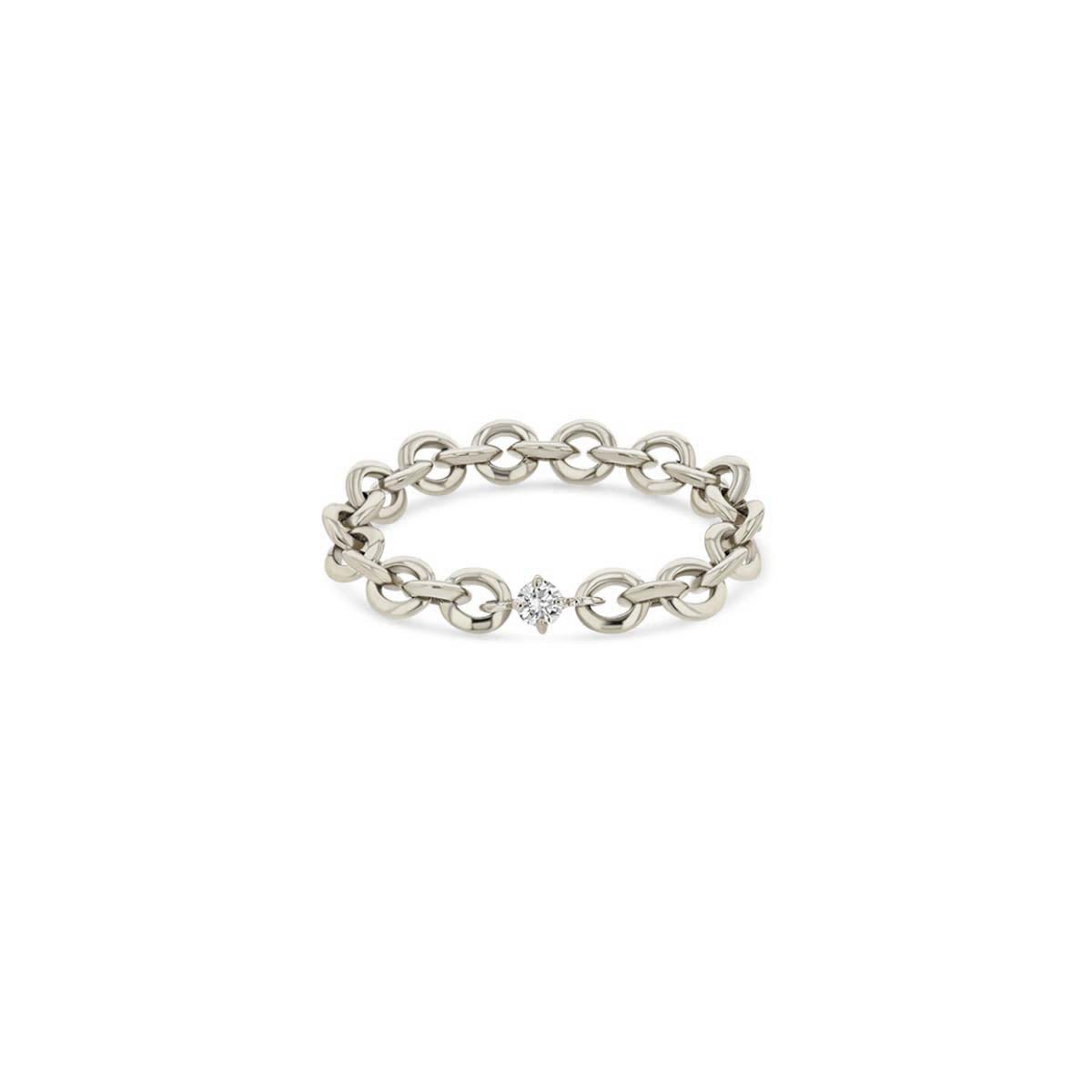 Micro Chain Ring With Petite Diamond Center