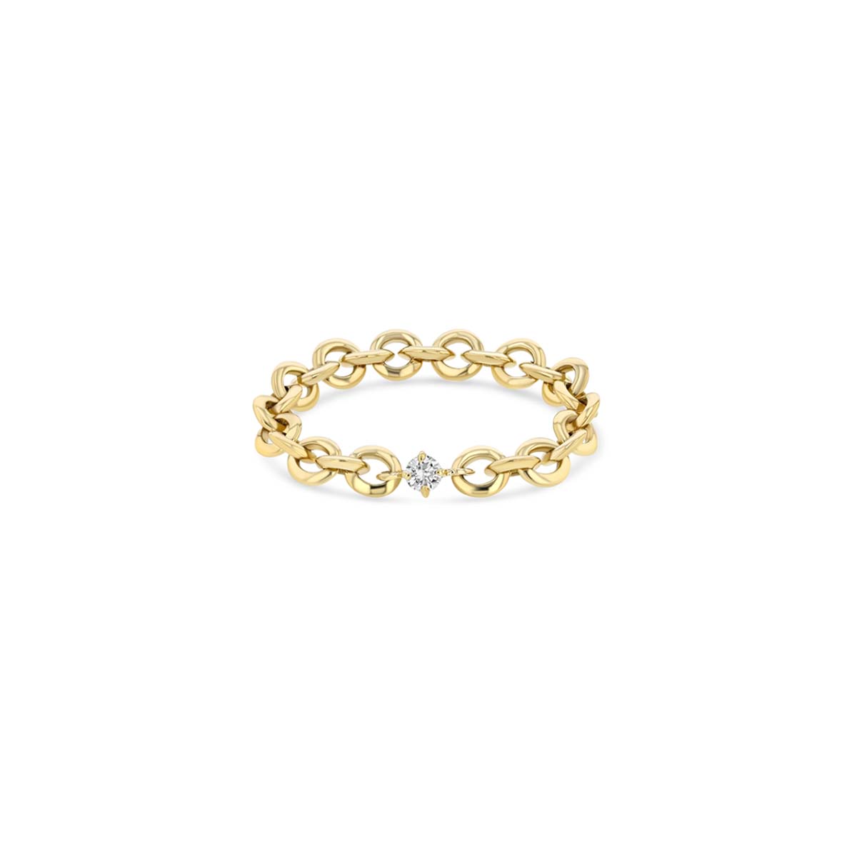 Micro Chain Ring With Petite Diamond Center