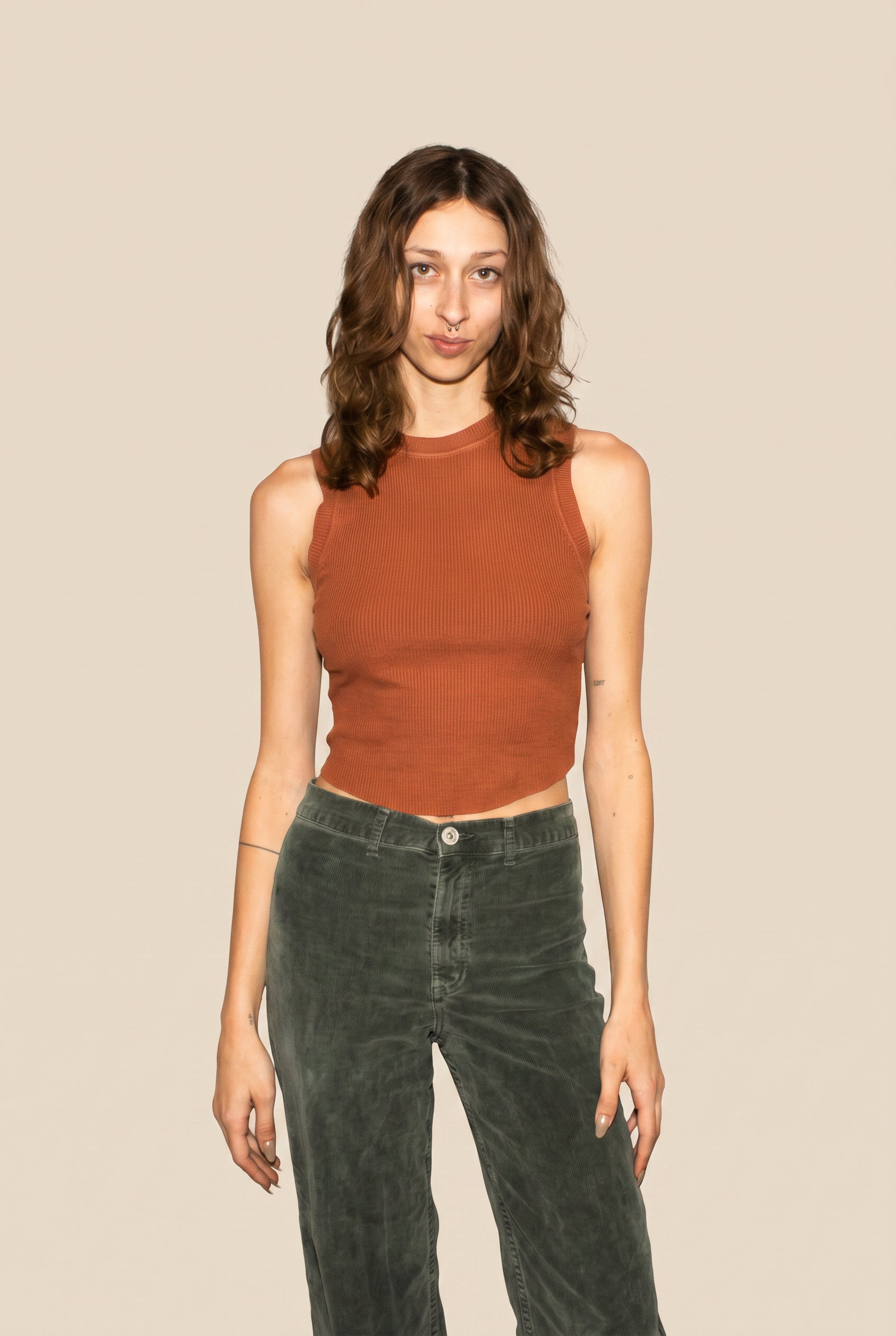 Hemp Rib Tank - Rust