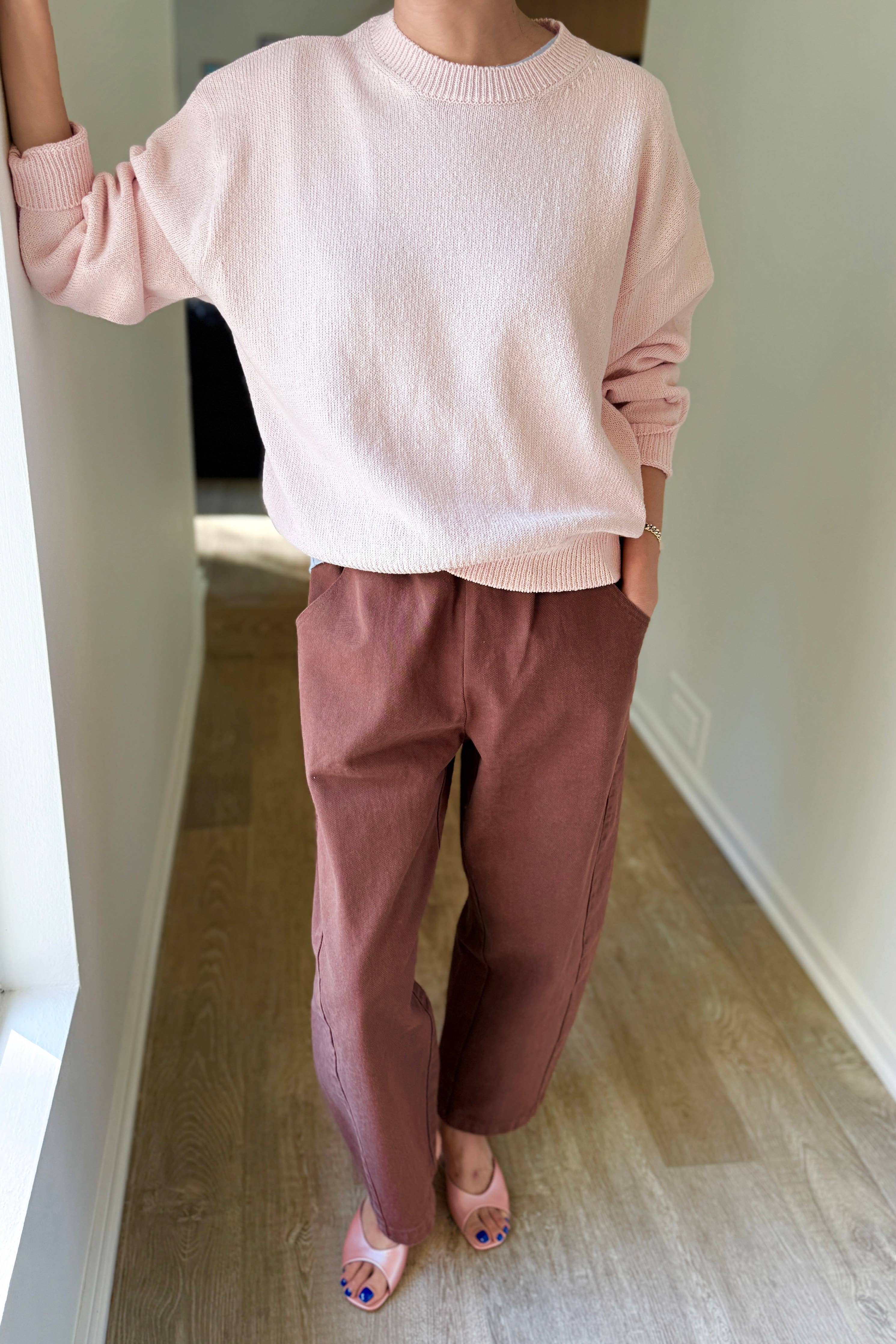 Milo Cotton Sweater in Róse