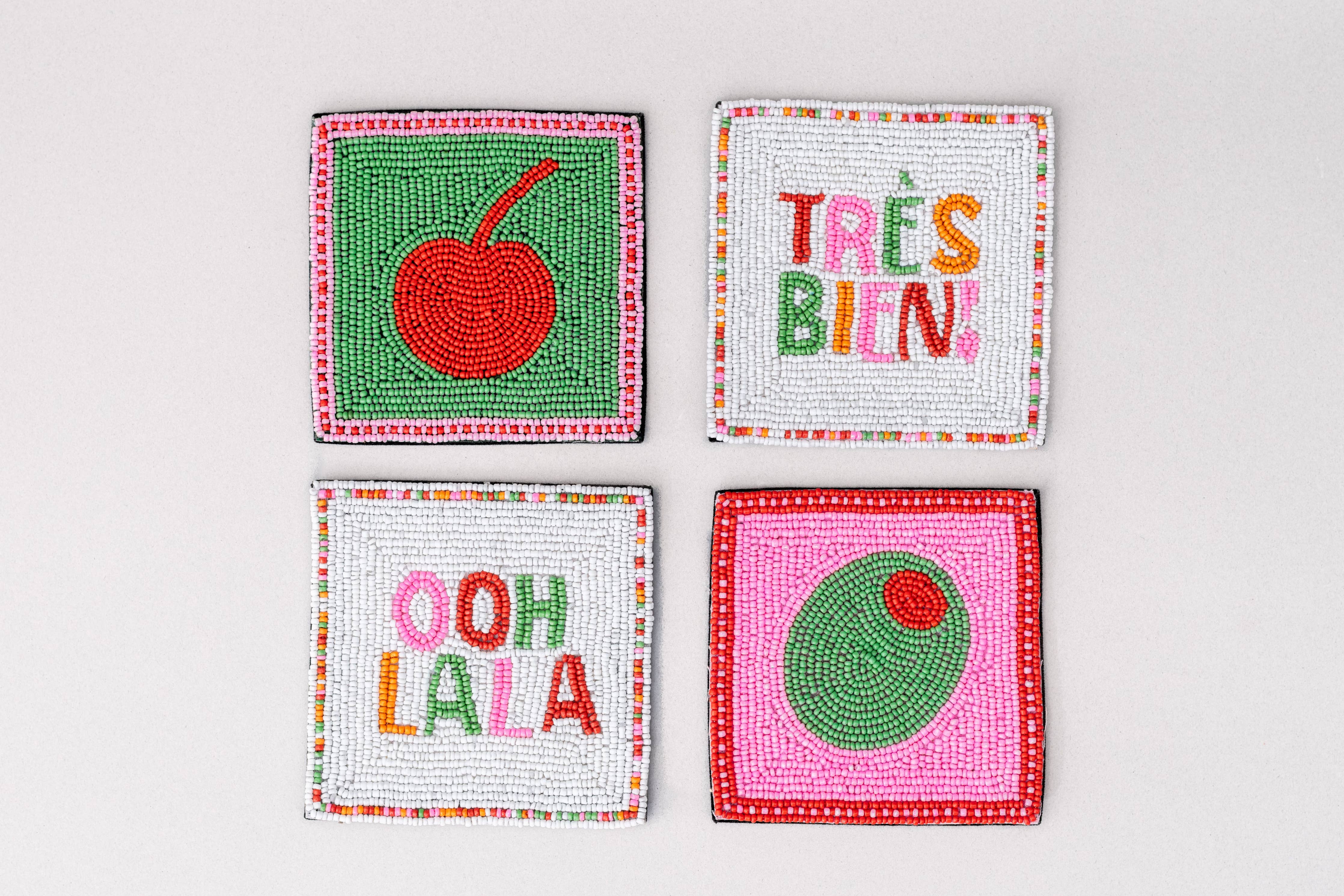 Cocktail Beaded Coaster Set