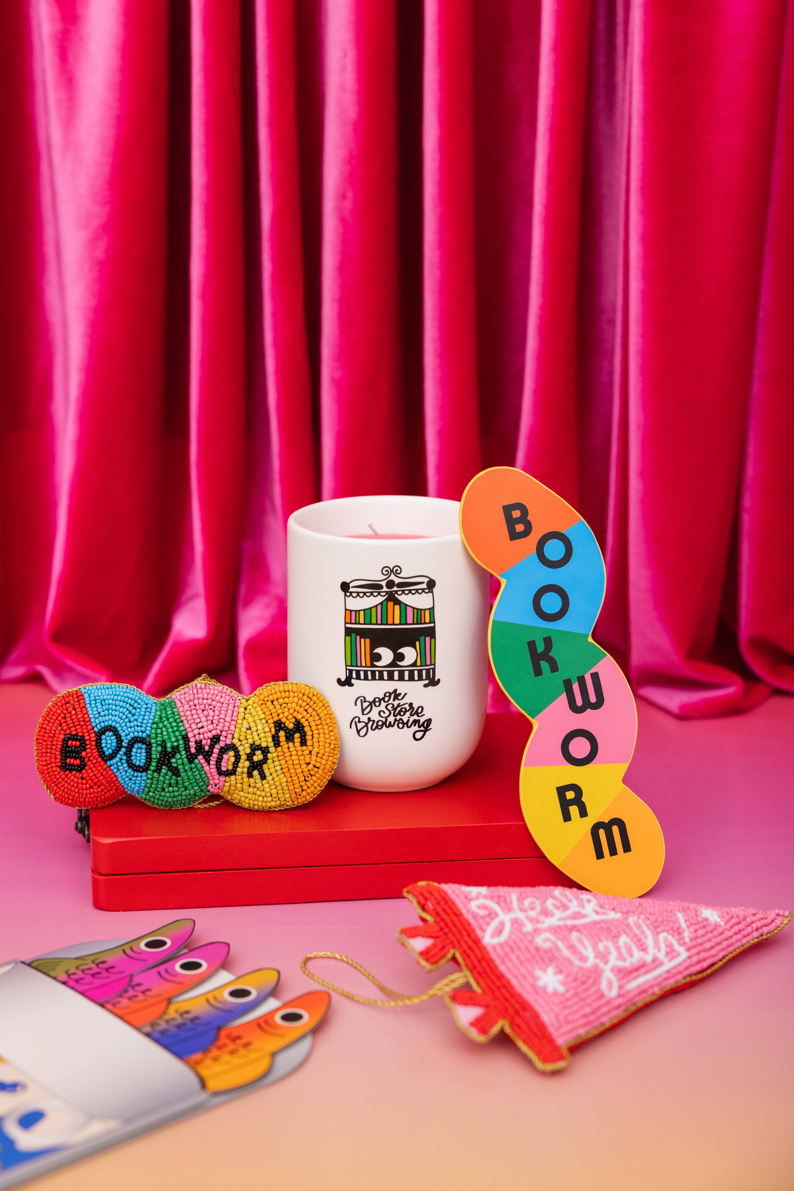 Bookworm Beaded Ornament