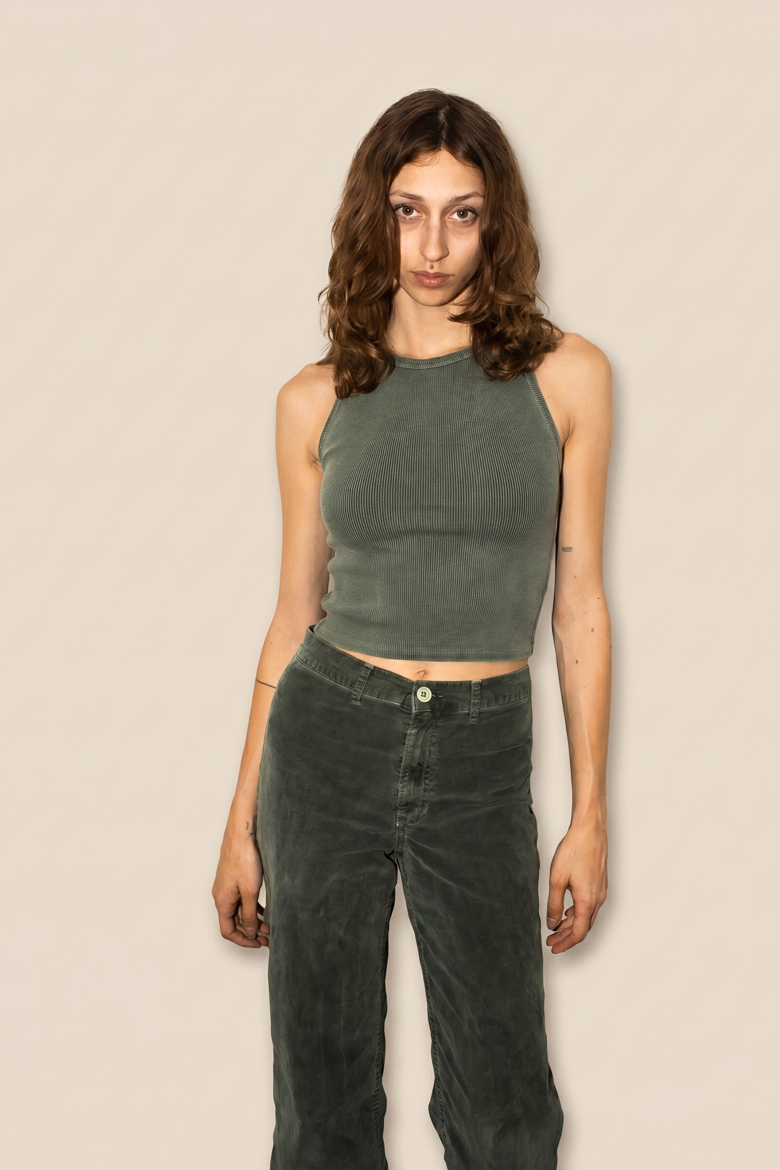 Sage Rib Tank - Olive