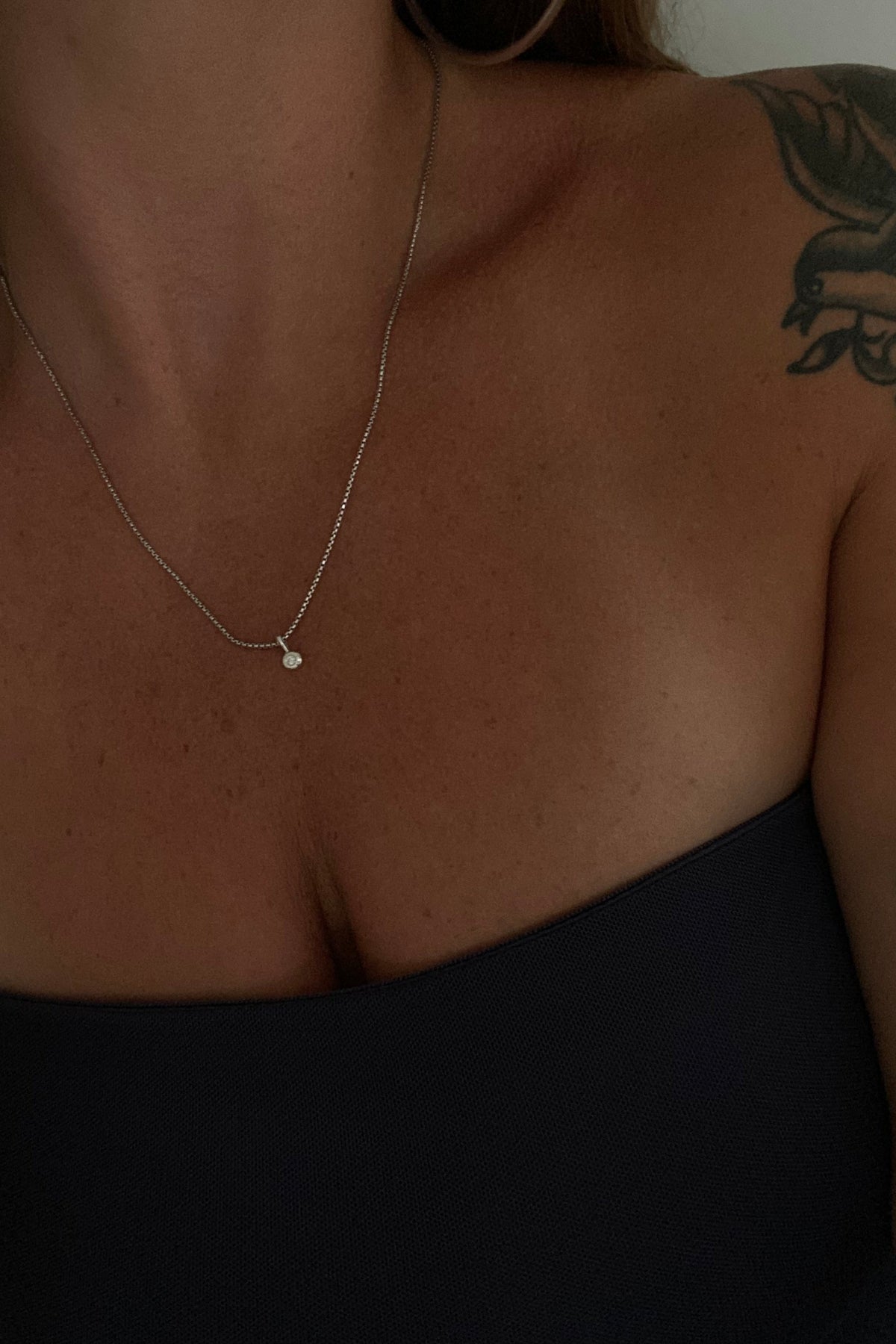 Petite Diamond Puff Necklace