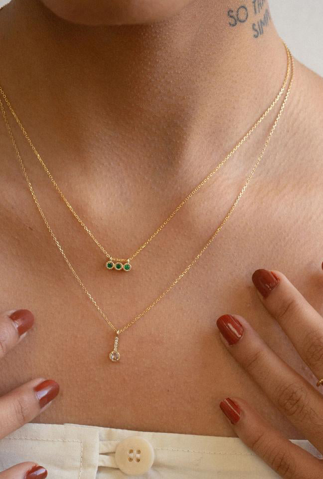3 Emerald Necklace