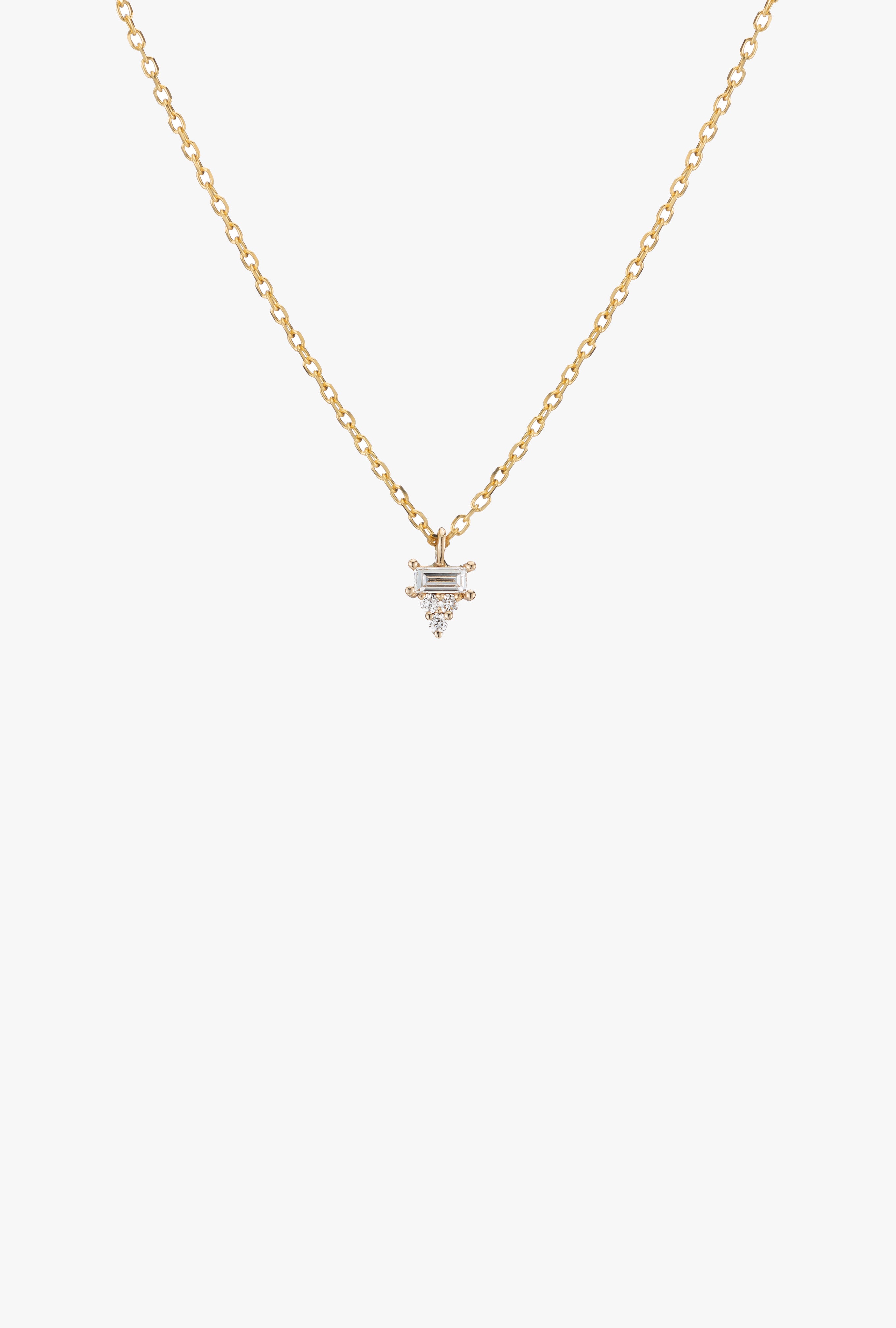 Diamond Baguette Cluster Necklace