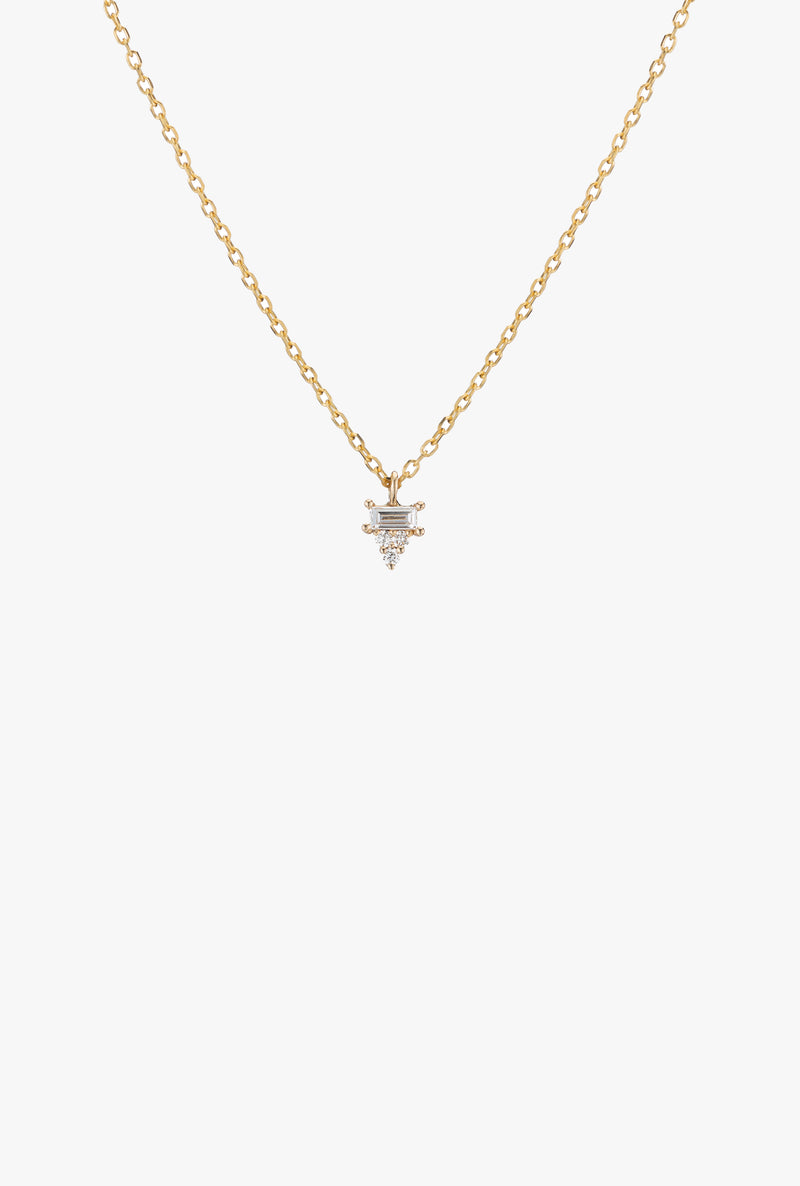 Diamond Baguette Cluster Necklace