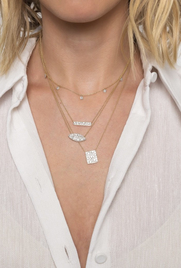 Diamond Mini Square Necklace