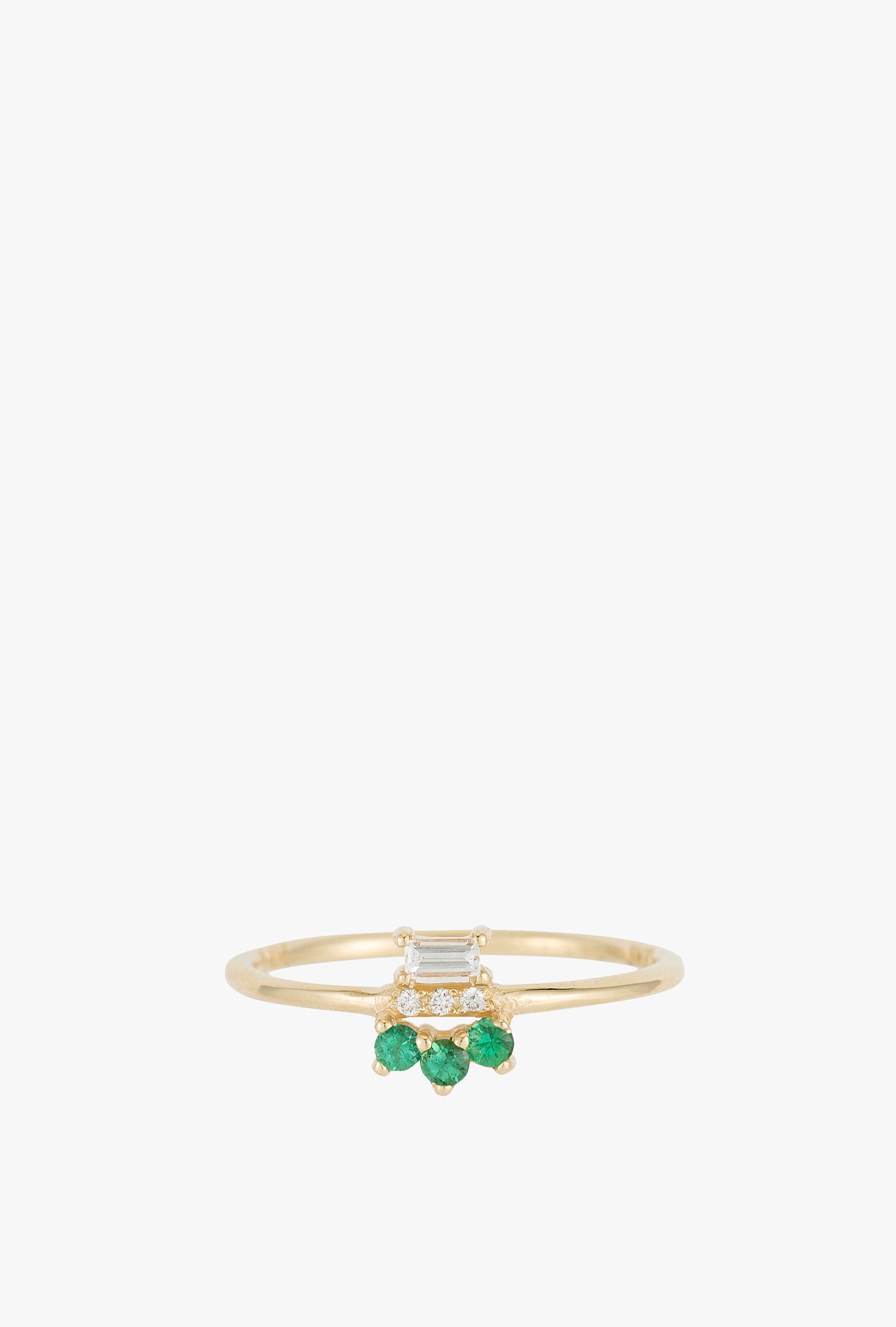 Emerald Baguette Lace Ring