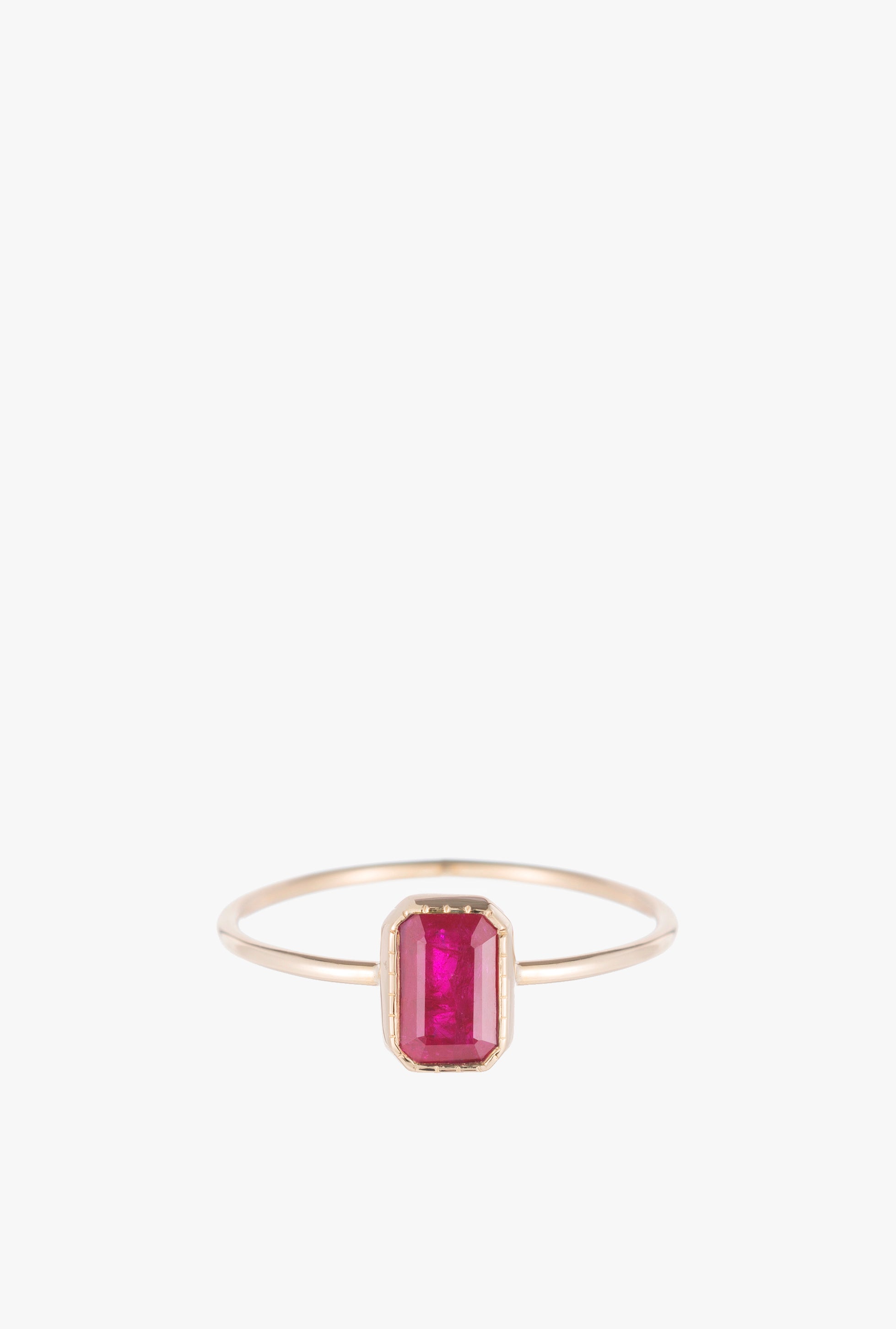 Emerald Cut Ruby Wisp Ring
