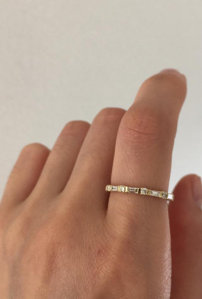 Baguette Round Diamond Eternity Band