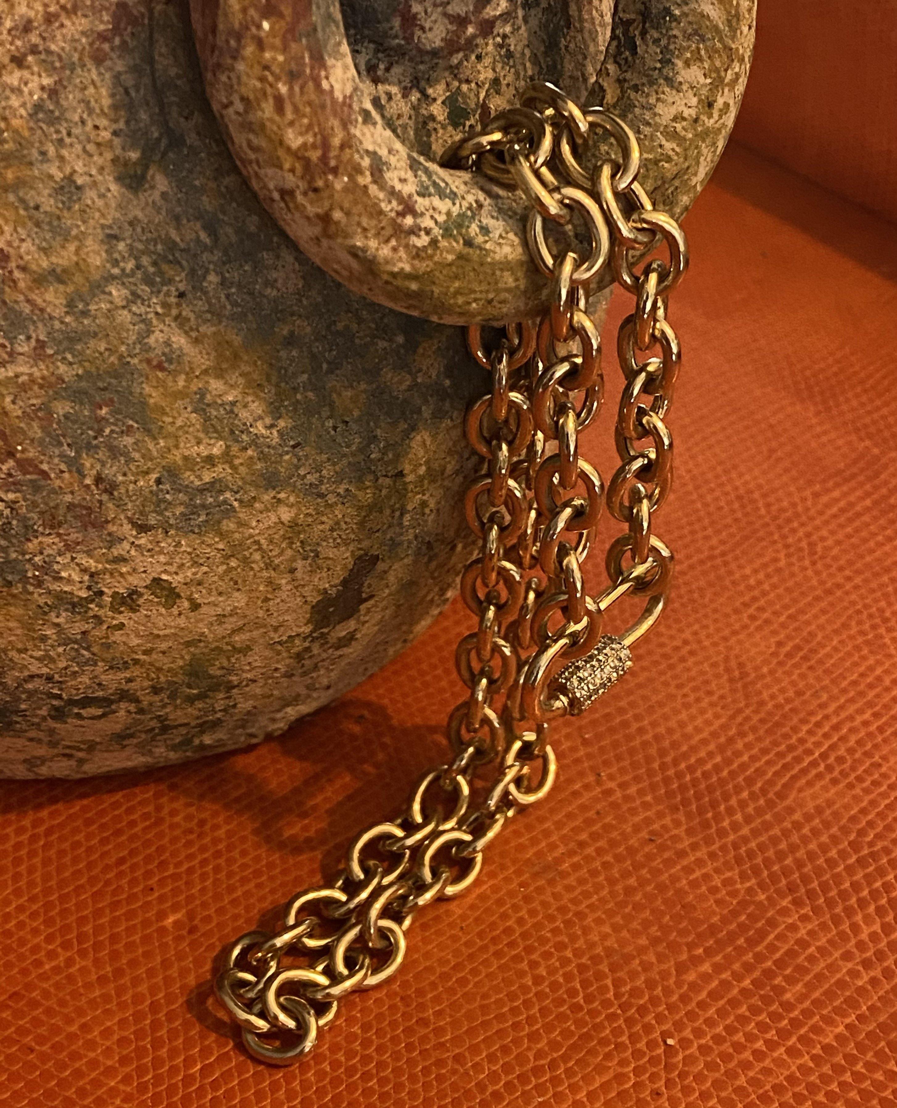 XXL ROUND LINK CHAIN WITH CZ CARABINER