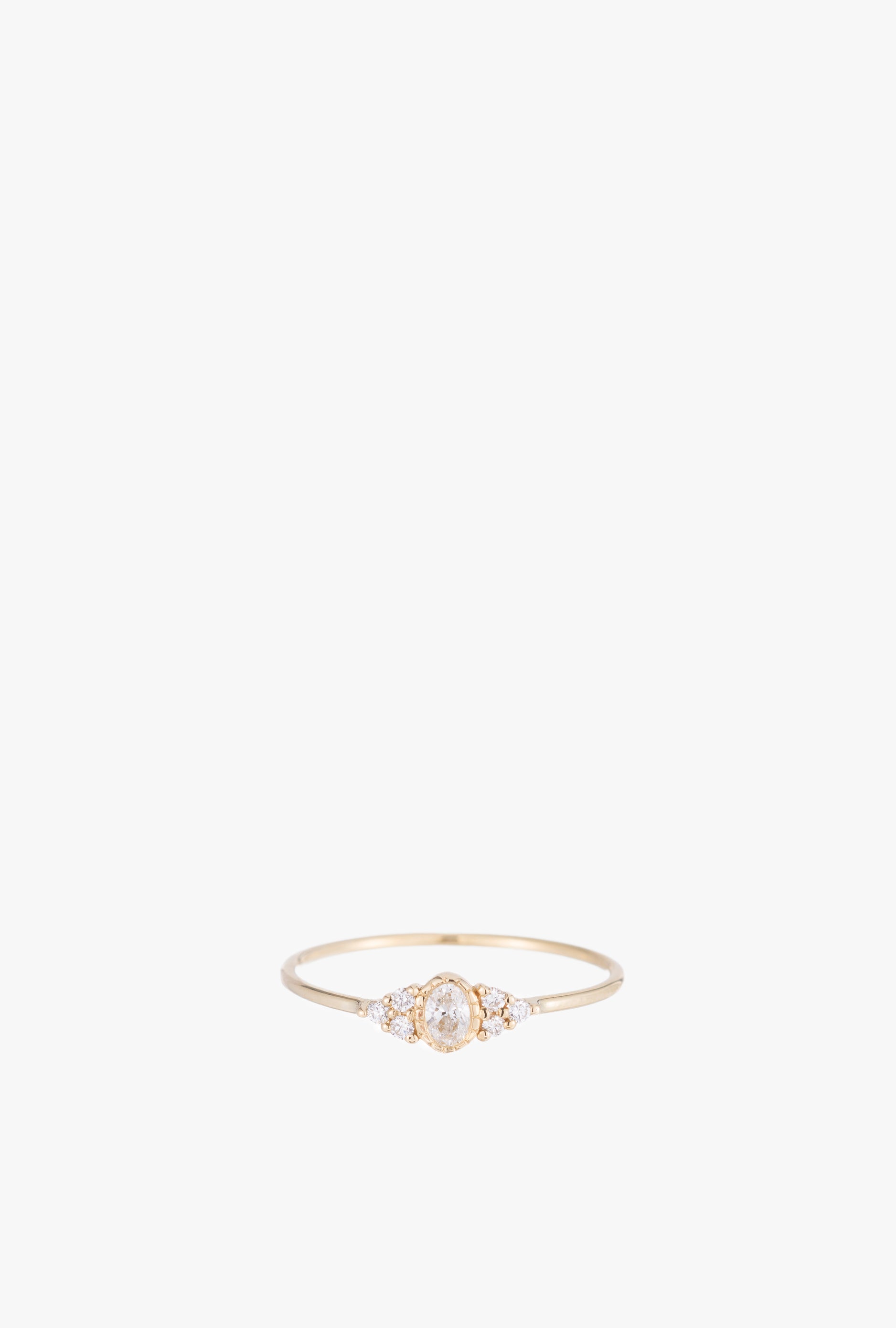 Oval Diamond Cluster Whisper Ring