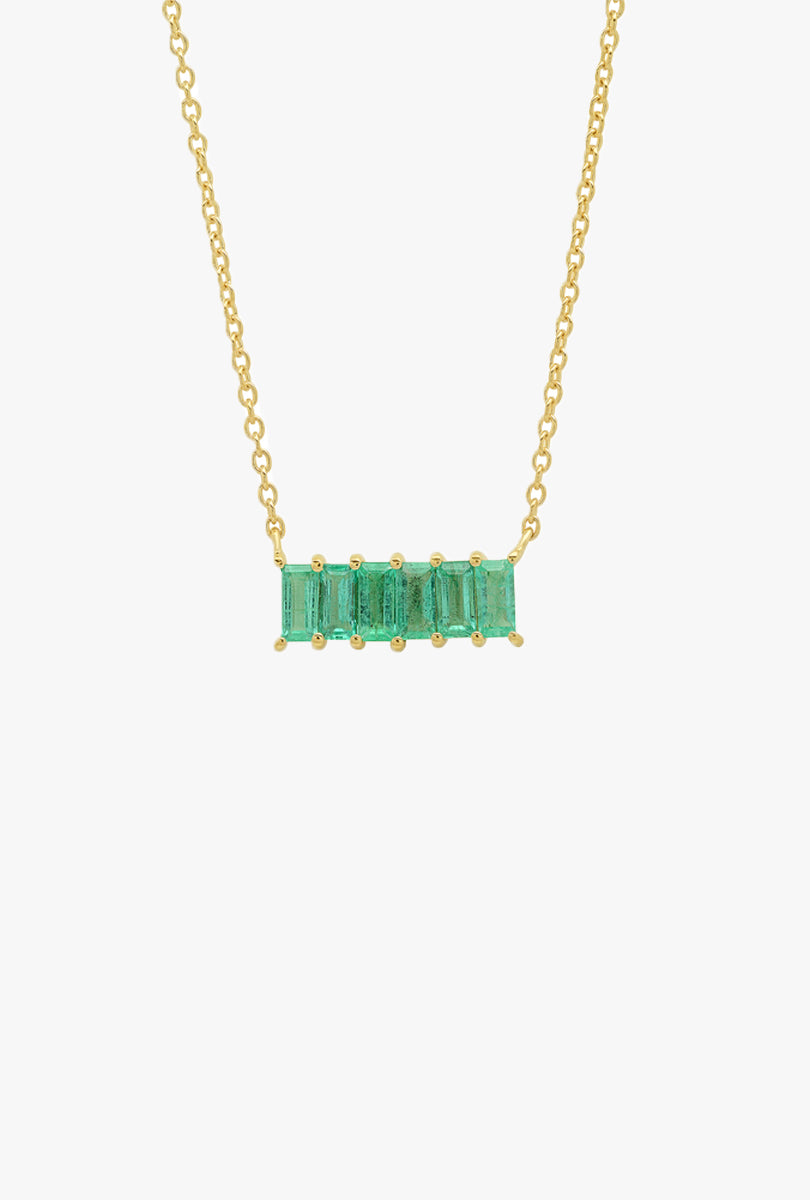 Emerald Baguette Staple Necklace