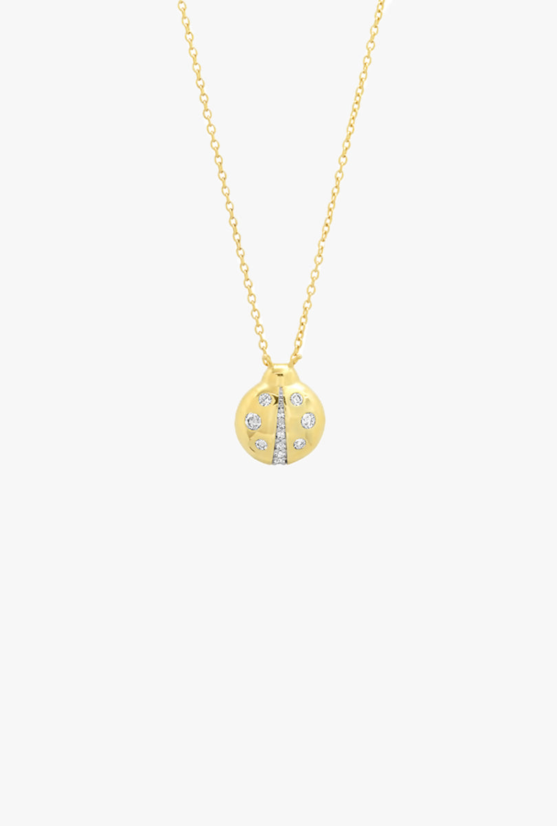 Diamond Baby Ladybug Necklace