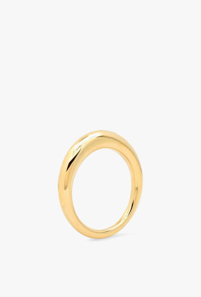 Solid Gold Asymmetrical Domed Ring