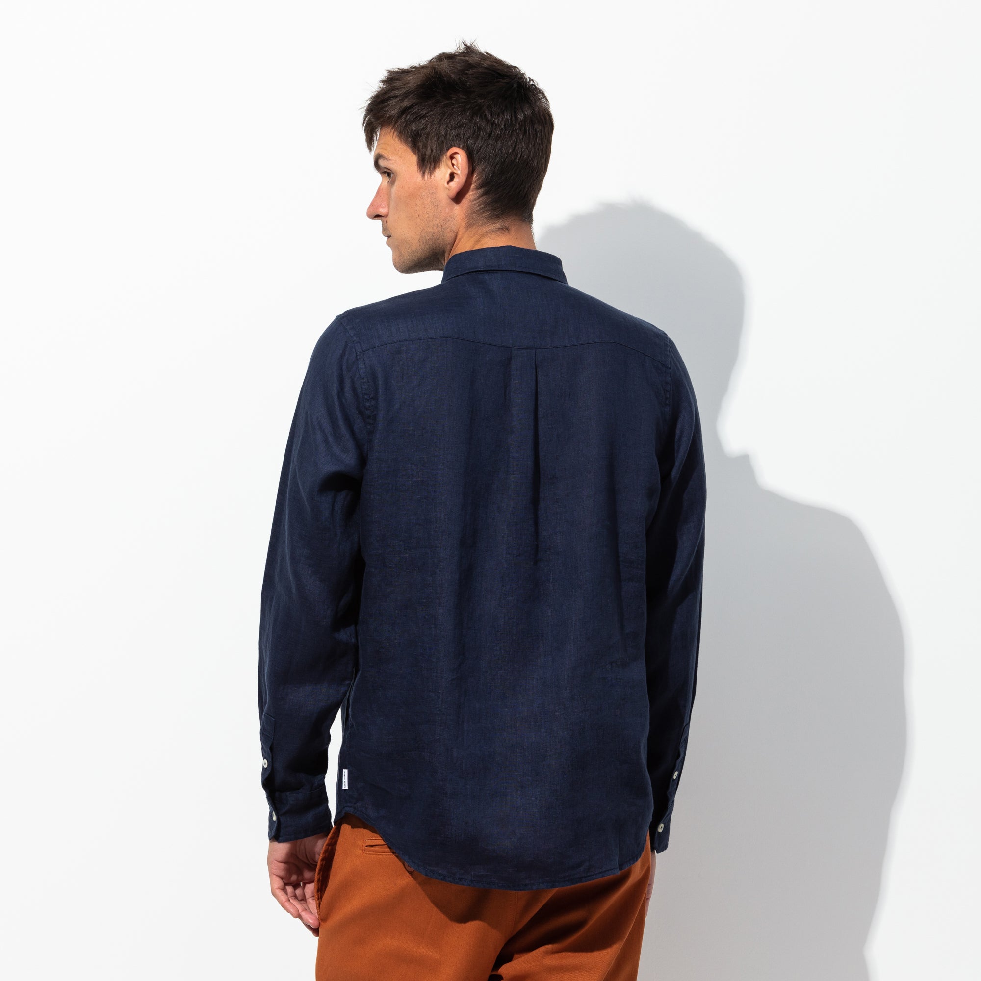 Hastings Linen L/S Woven Shirt in Dirty Denim