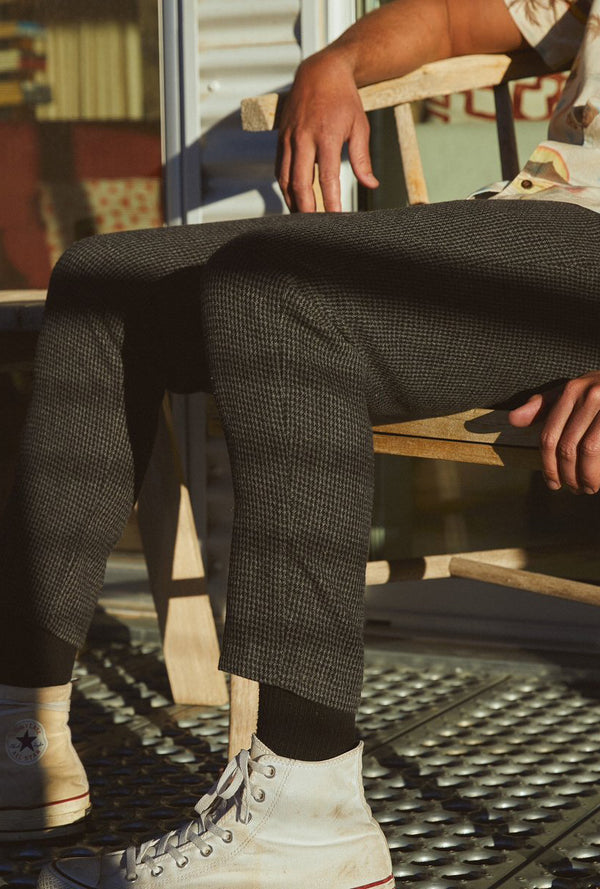 Downtown Gingham Check Pant in Dirty Black