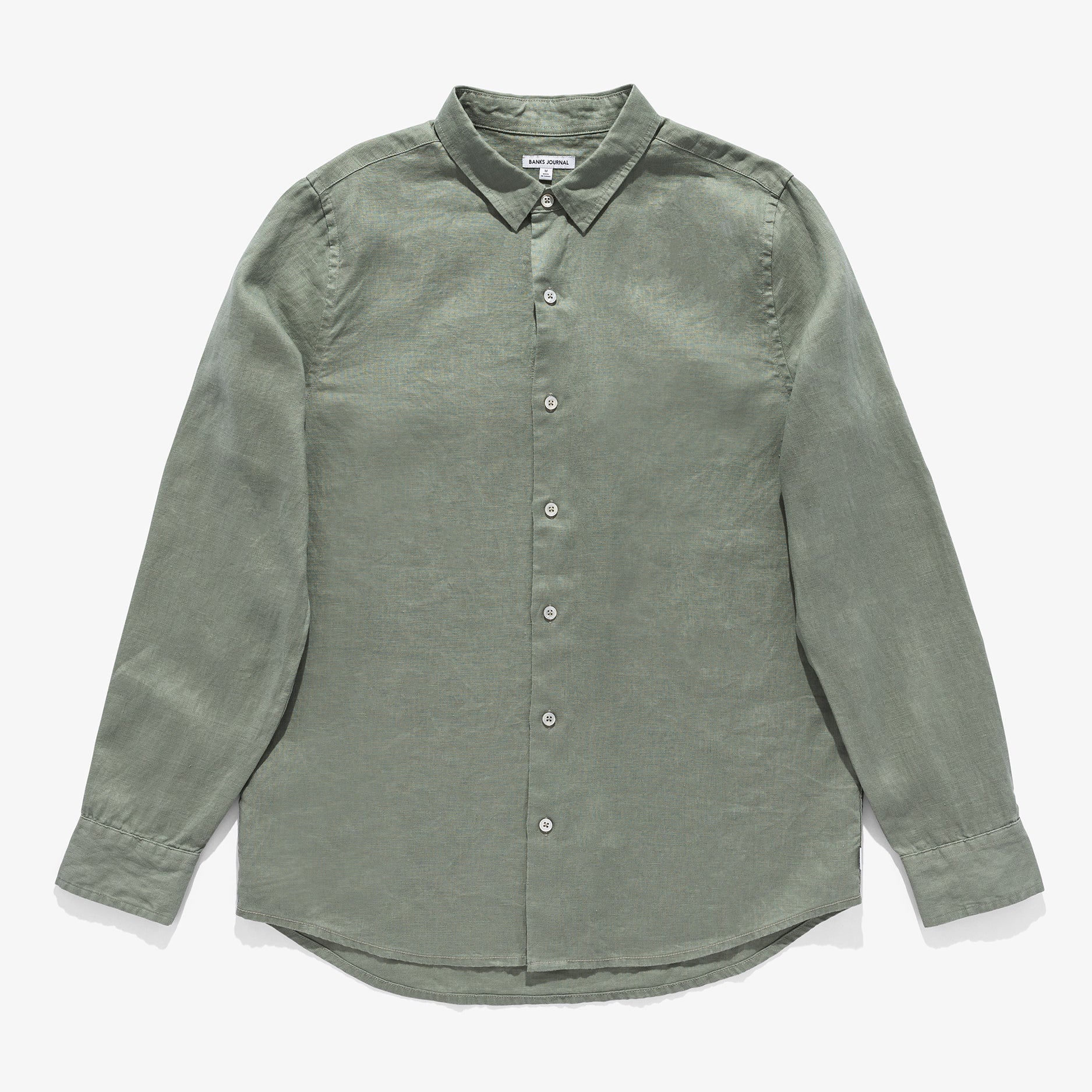 Hastings Linen L/S Woven Shirt in Leaf