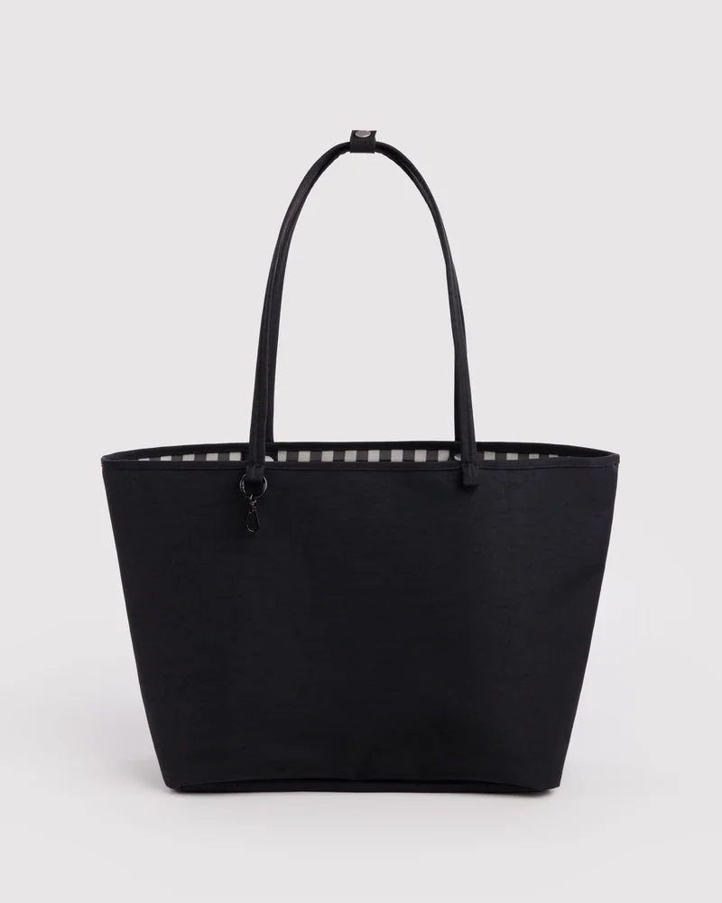 Large Nylon Reversible Tote in Black Mix