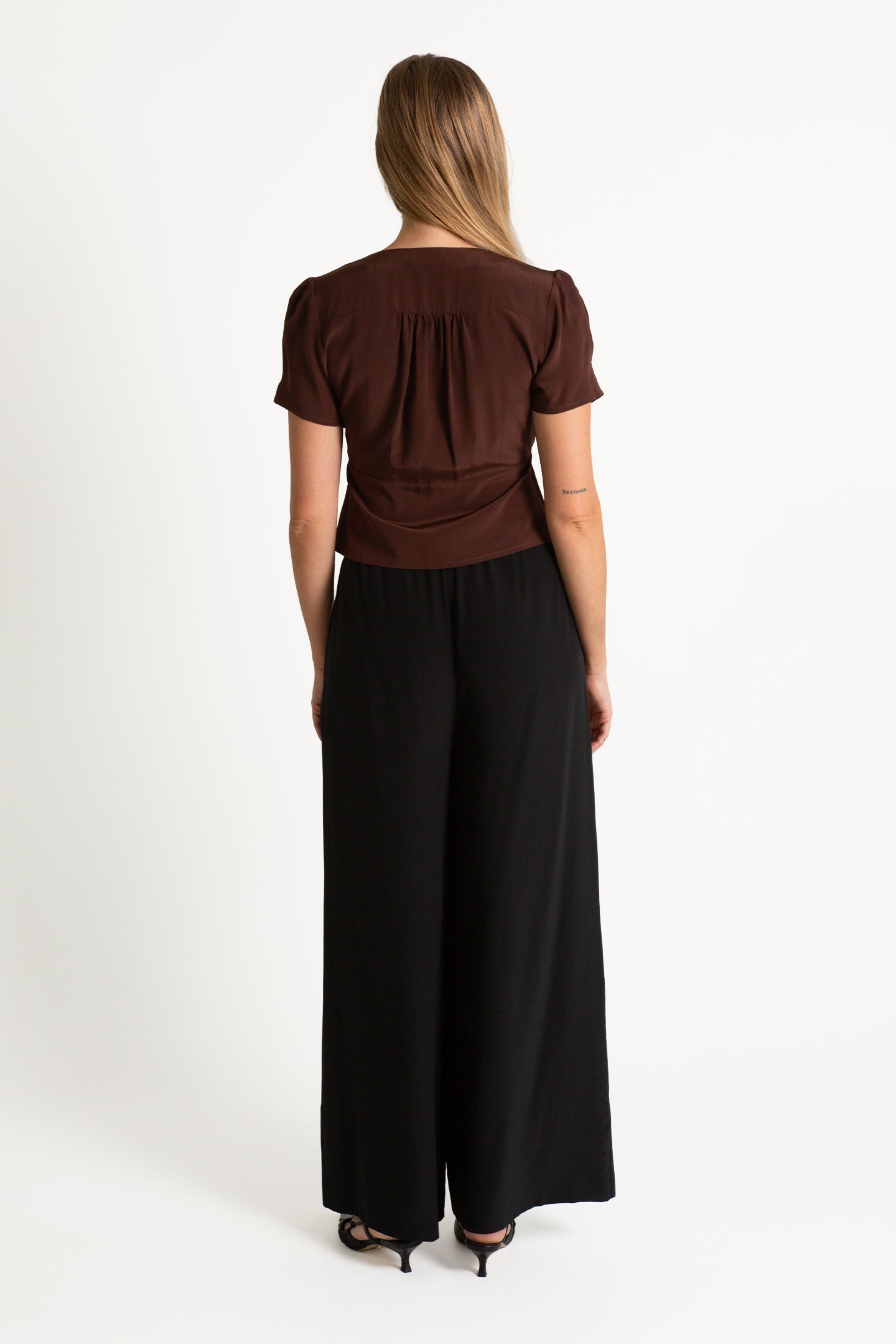 Cap Sleeve Blouse in Ciocco