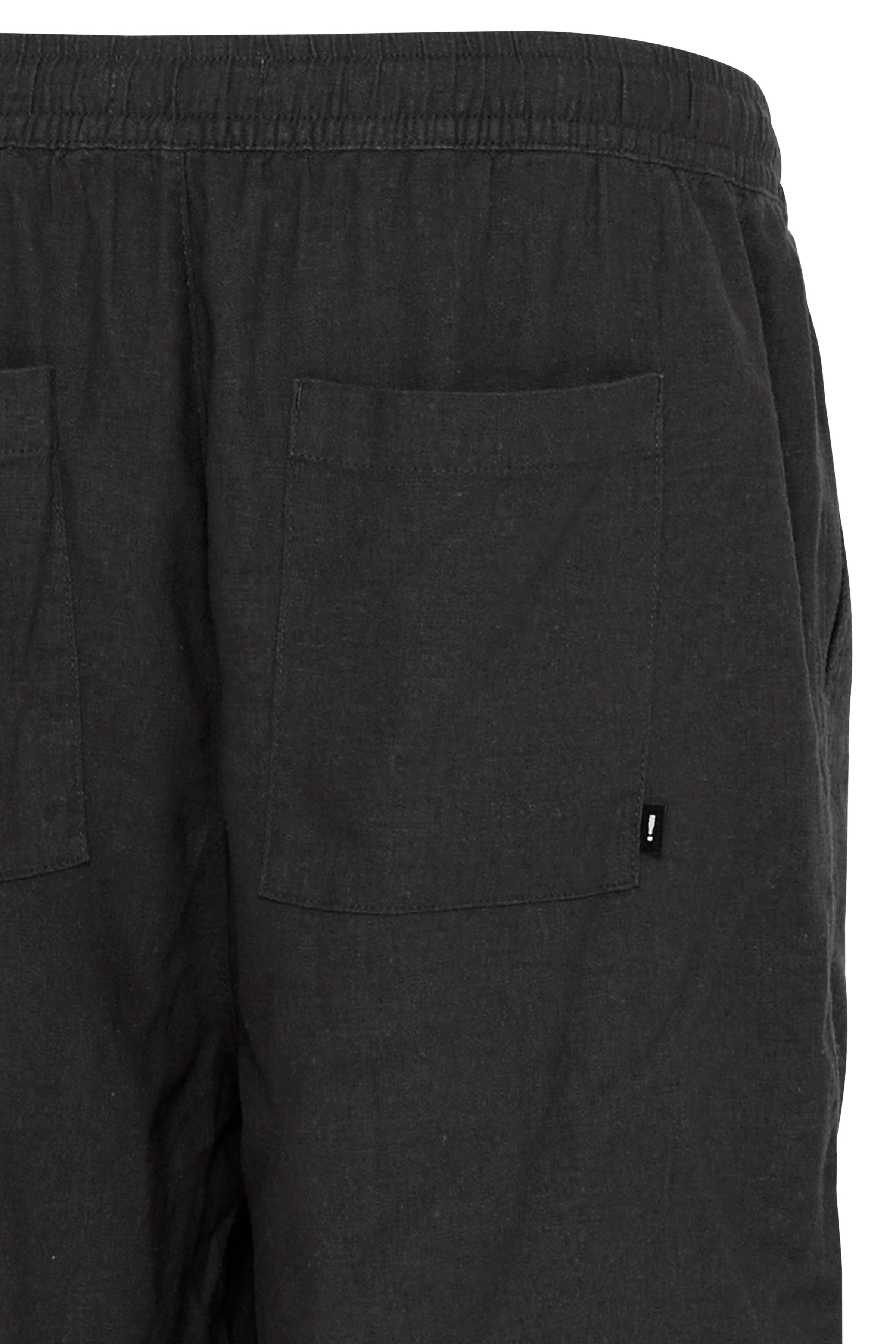 Allan Elas Linen Drawstring Shorts in Black