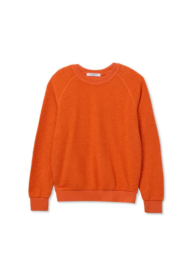 Ziggy Reverse Fleece Crewneck Sweatshirt in Clementine