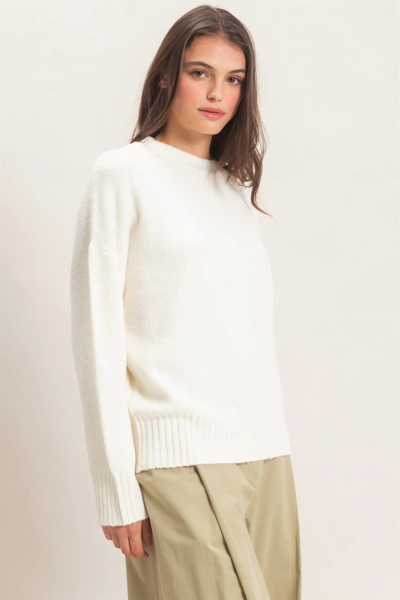 Charlie Crewneck Sweater in Ivory