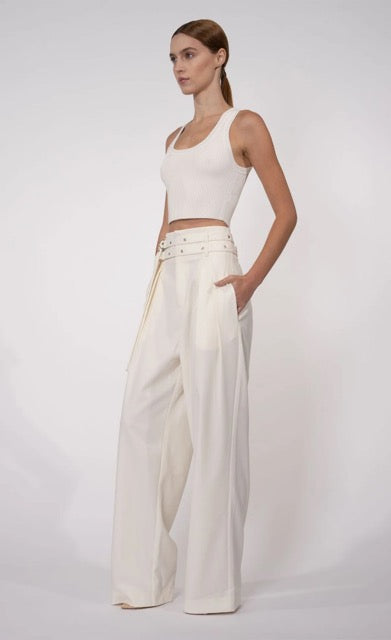 Fabi Wide Leg Pant in Oat