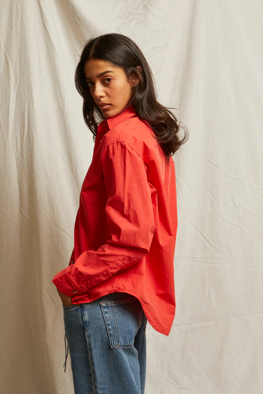 James Poplin Cotton Button Down