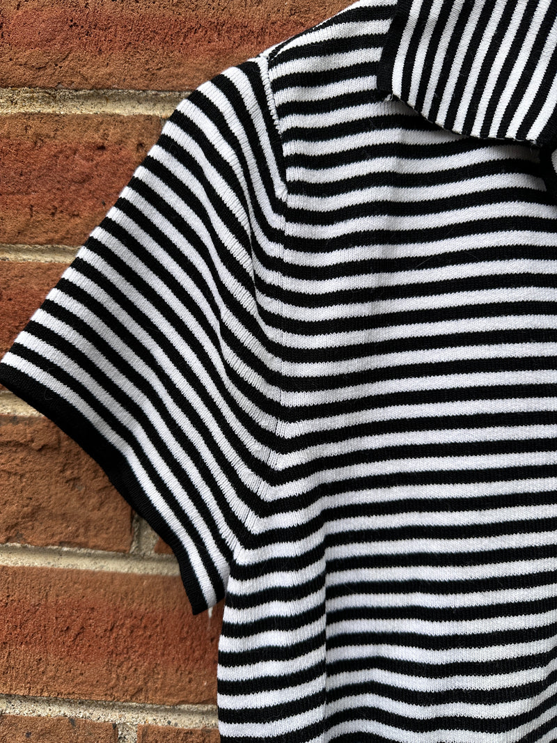 Vintage Striped Collared Top