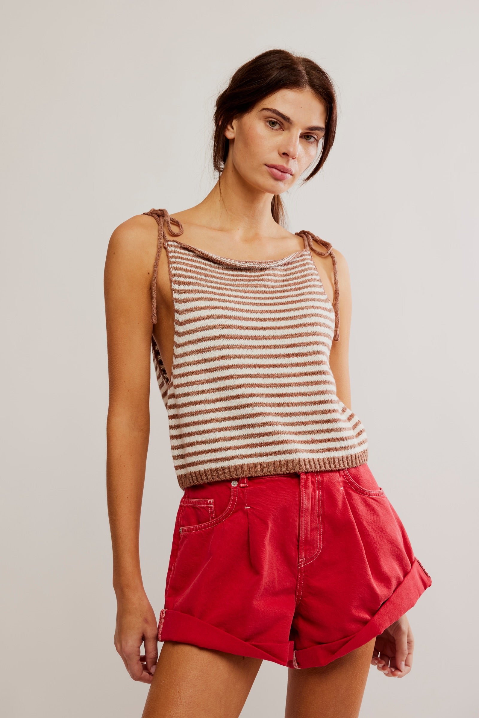 Claire Tank in White Praline Combo
